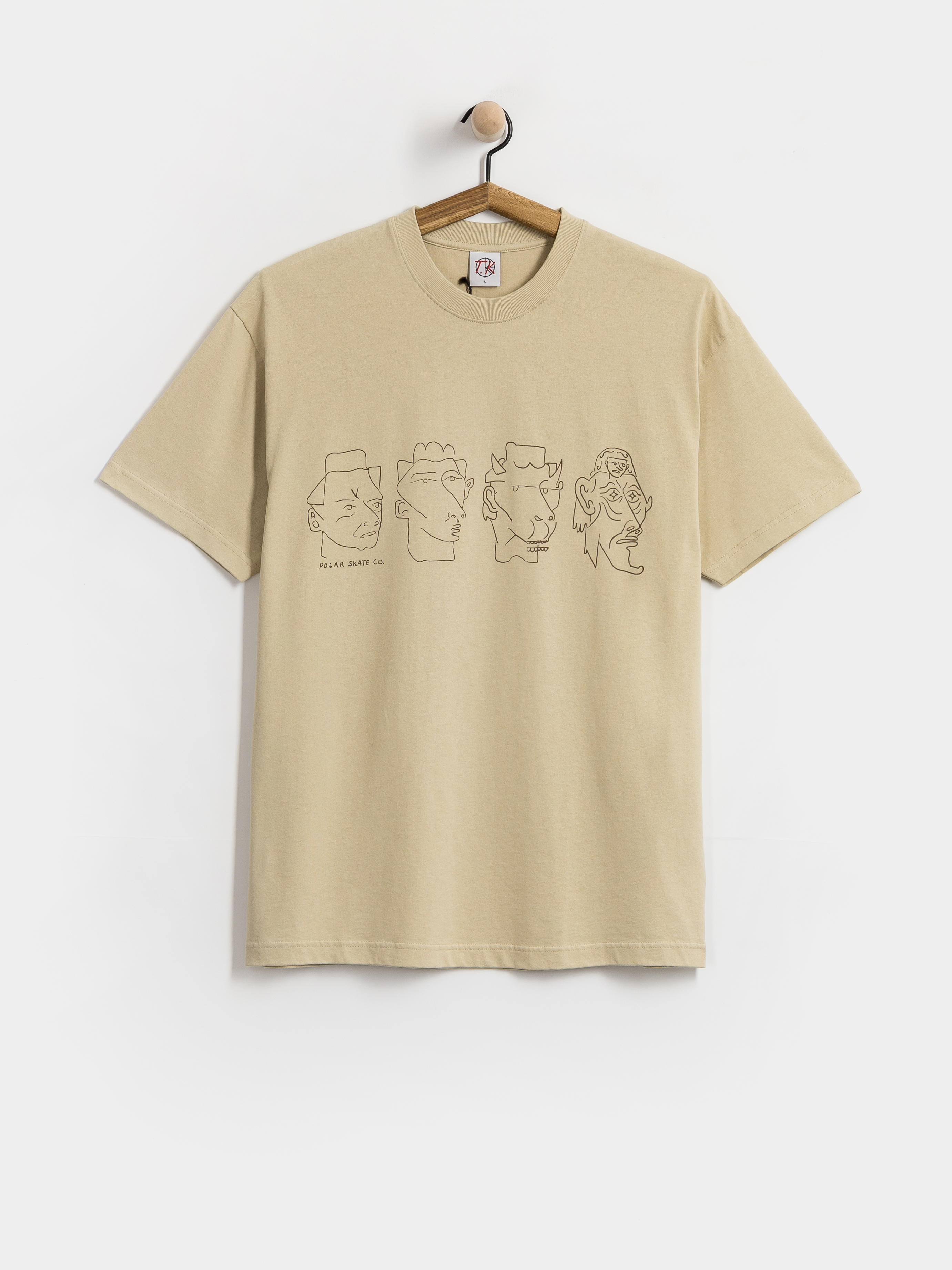 Polar Skate T-Shirt Contrast 8 Heads (sand/brown)