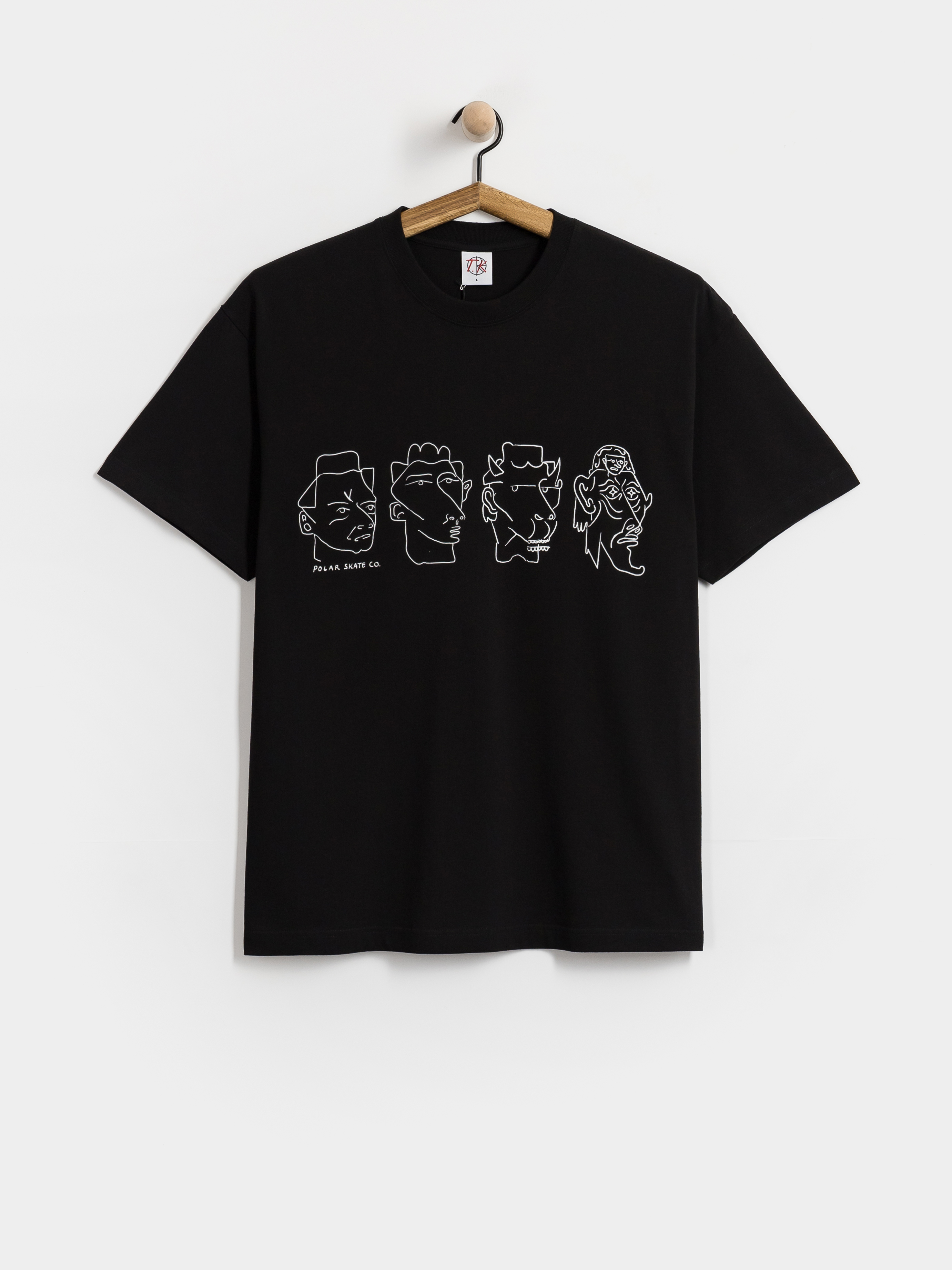 Polar Skate T-Shirt Contrast 8 Heads (black/white)