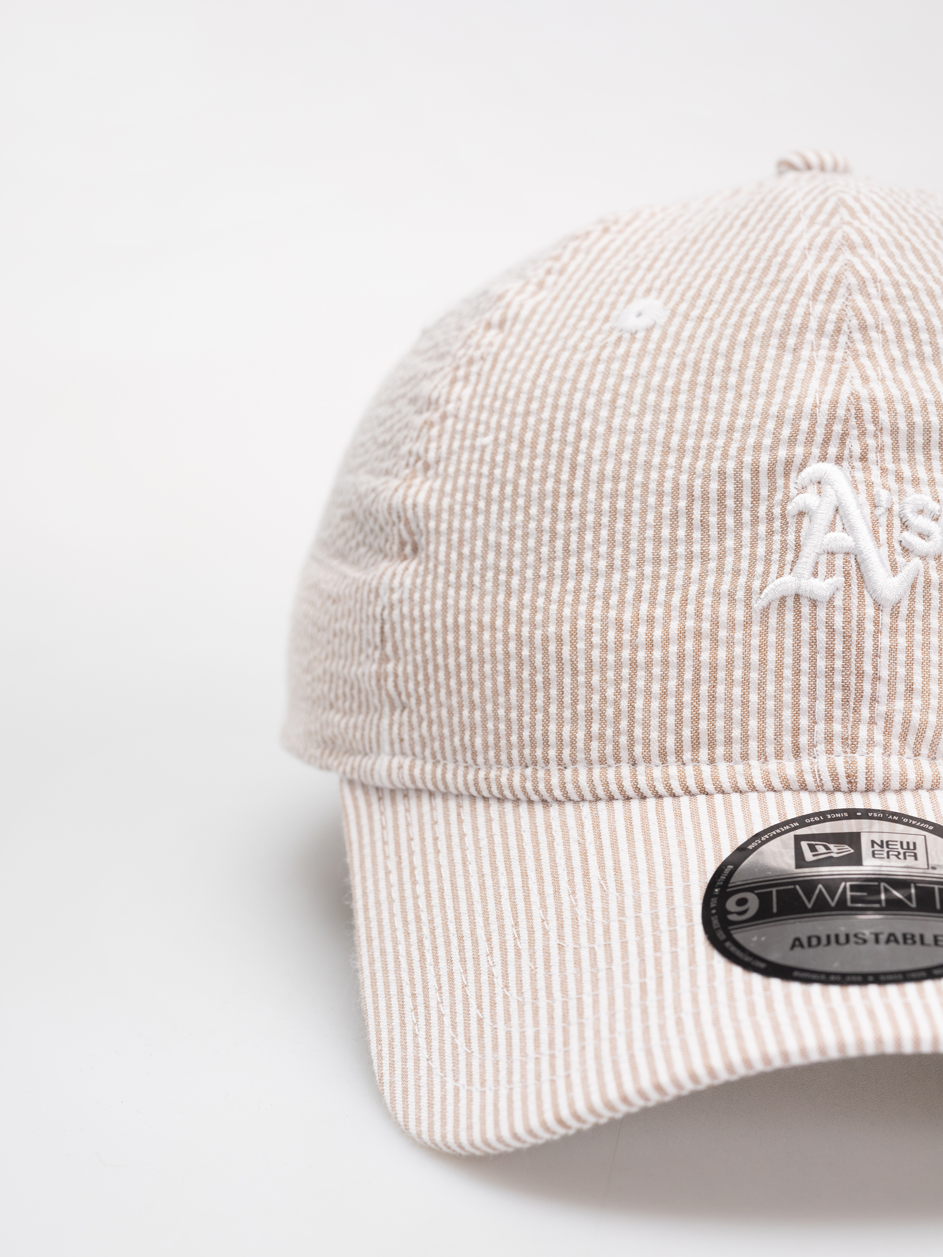 New Era Cap Seersucker 9Twenty Athletics (stone/white)