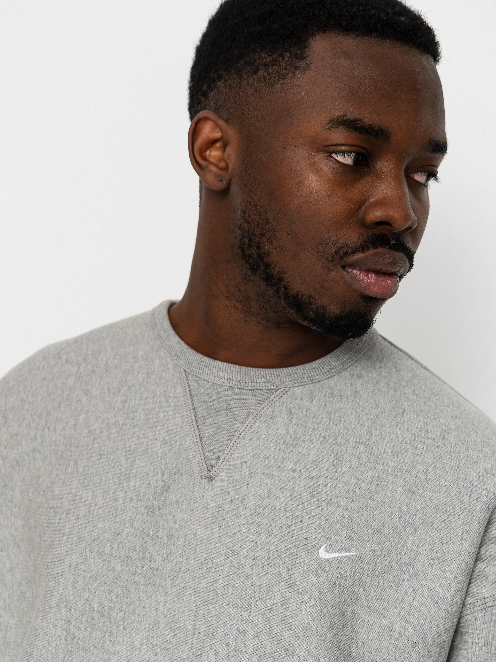 Nike SB Solo Swoosh Sweatshirt (dk grey heather/white)