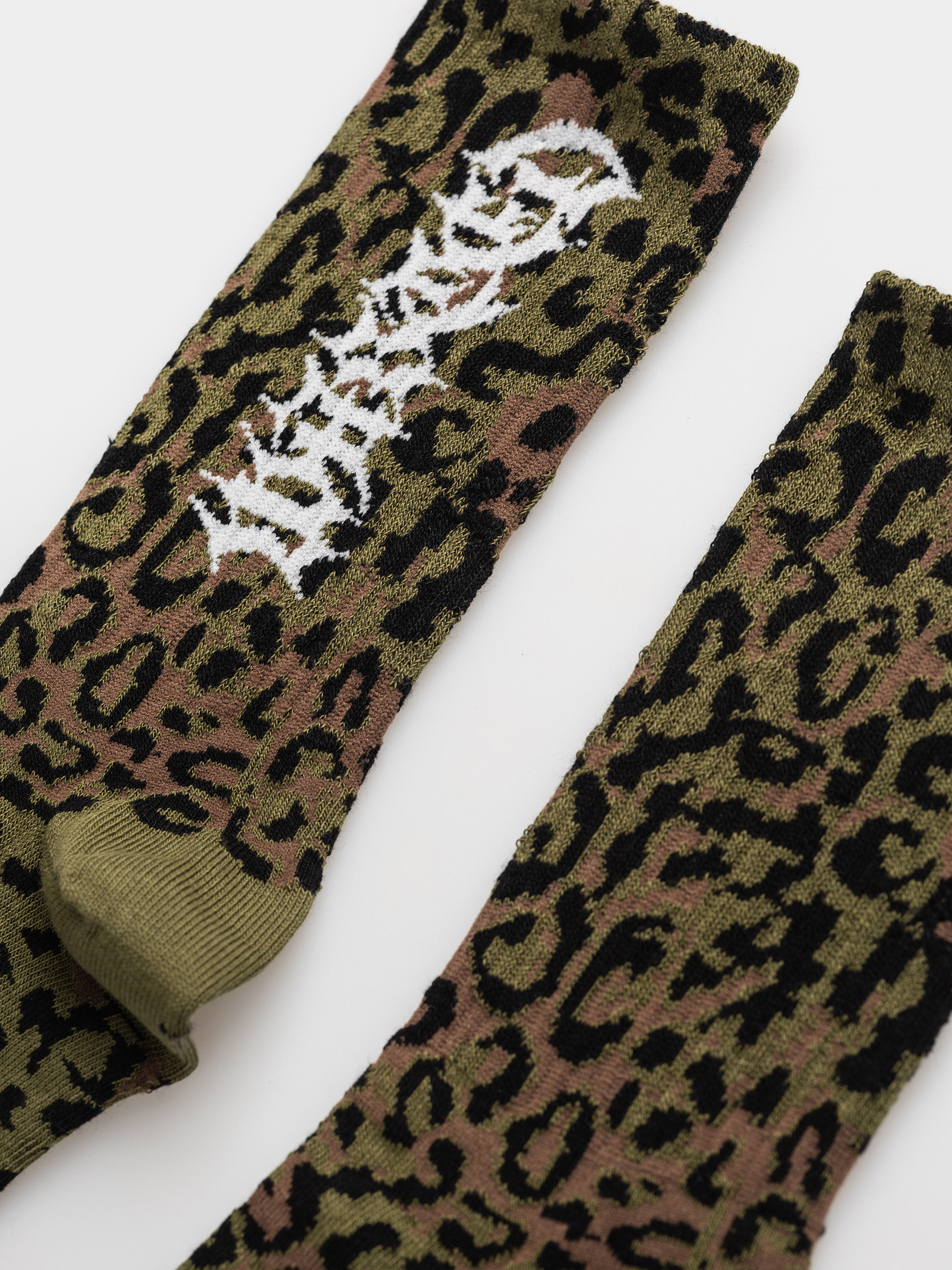 Wasted Paris Cheetah Socks (olive khaki camo)