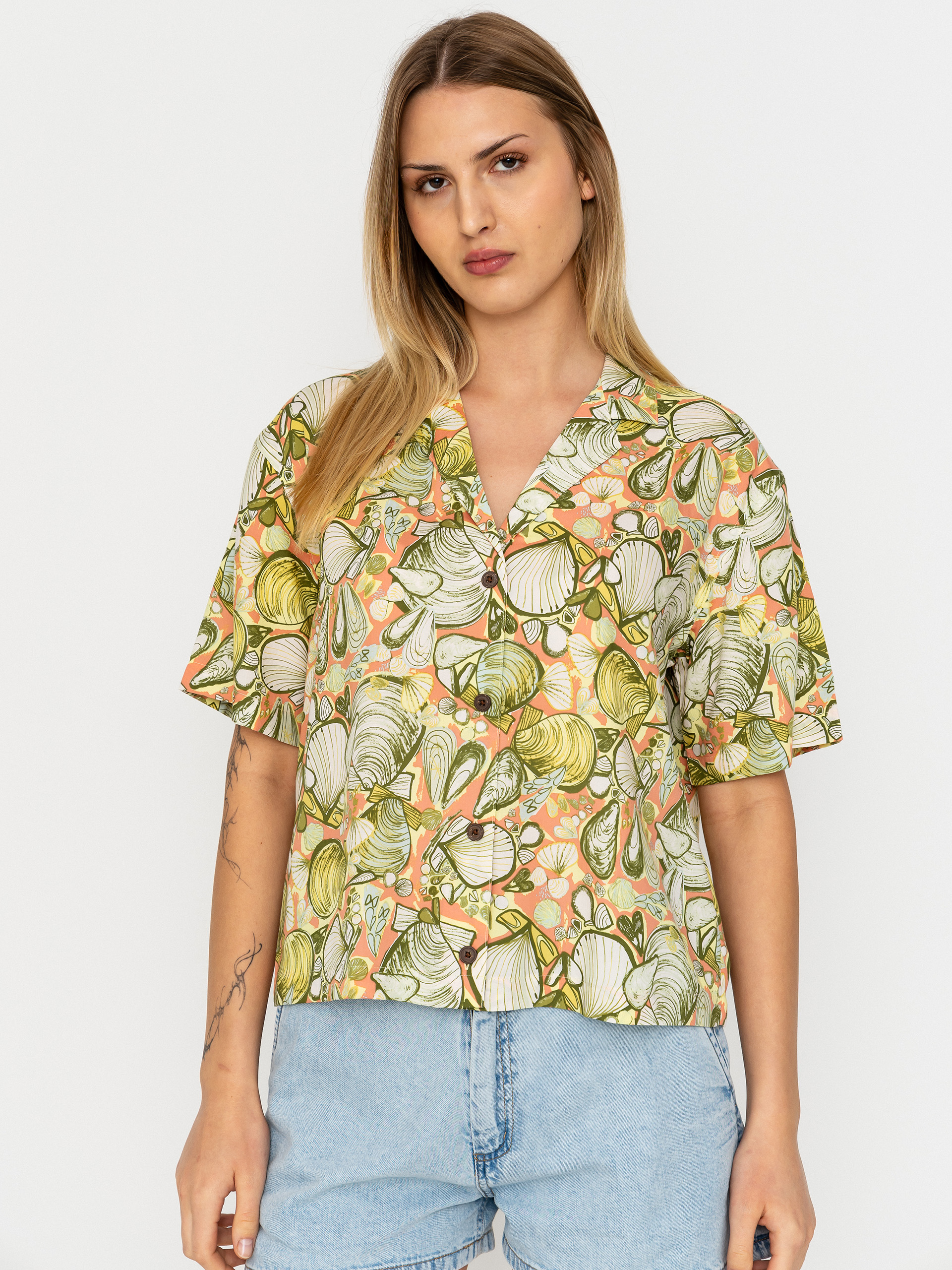 Patagonia Tidal Threads Wmn Shirt (shelly shelly/mellow melon)