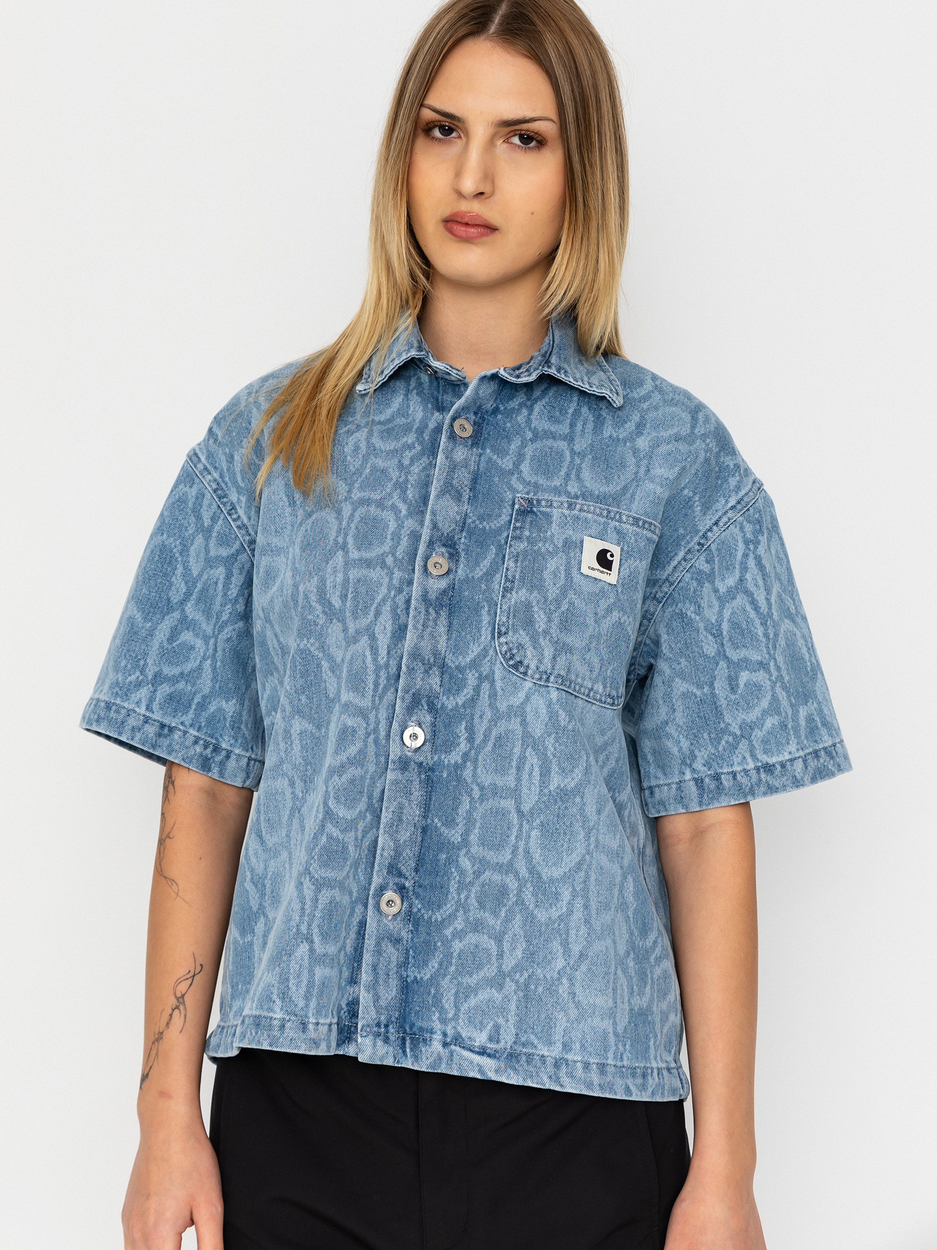 Carhartt WIP Shirt Snake Lovilia Wmn (snake camo blue)
