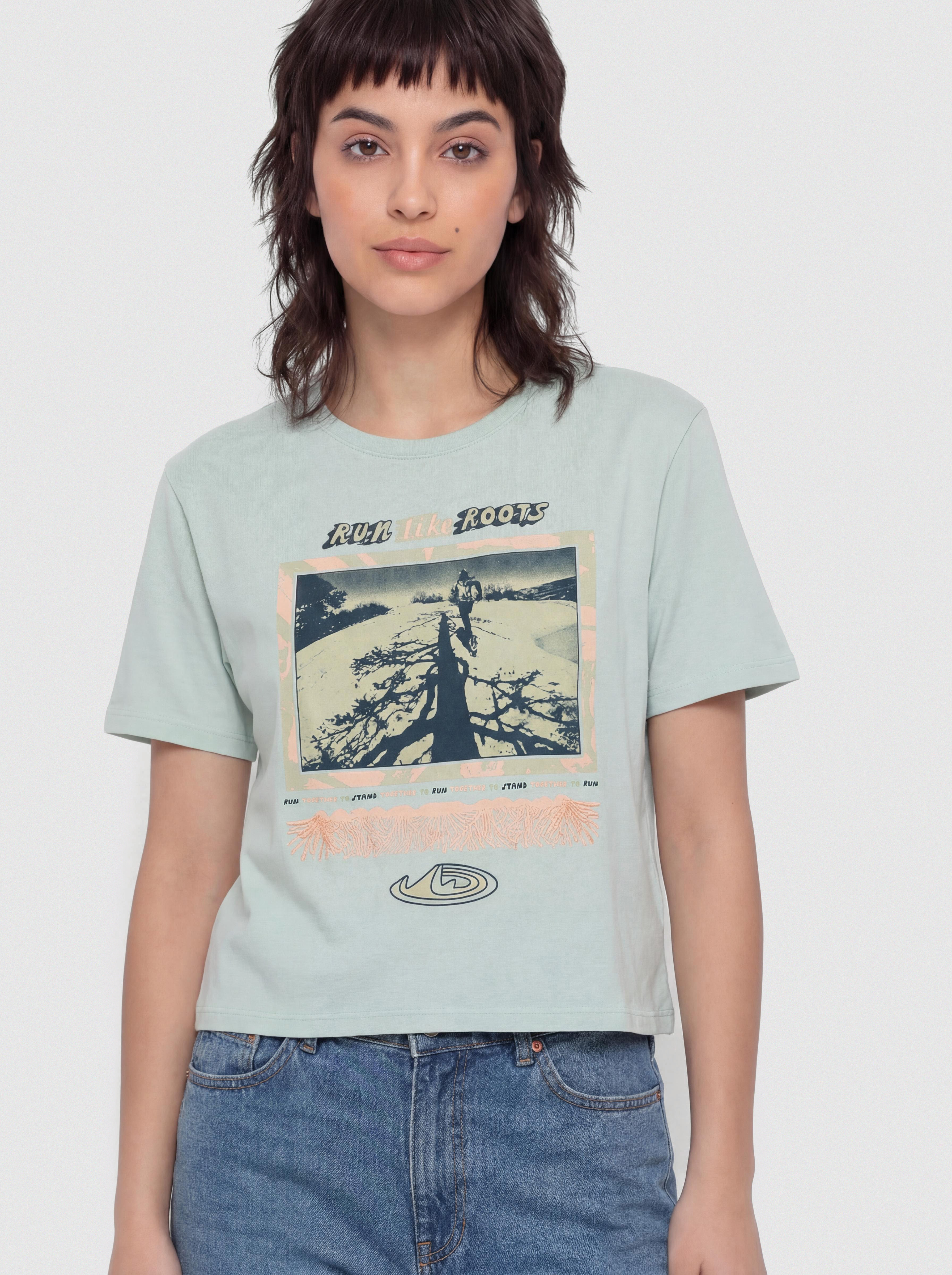 Patagonia Run Like Roots Wmn T-Shirt (thin ice)