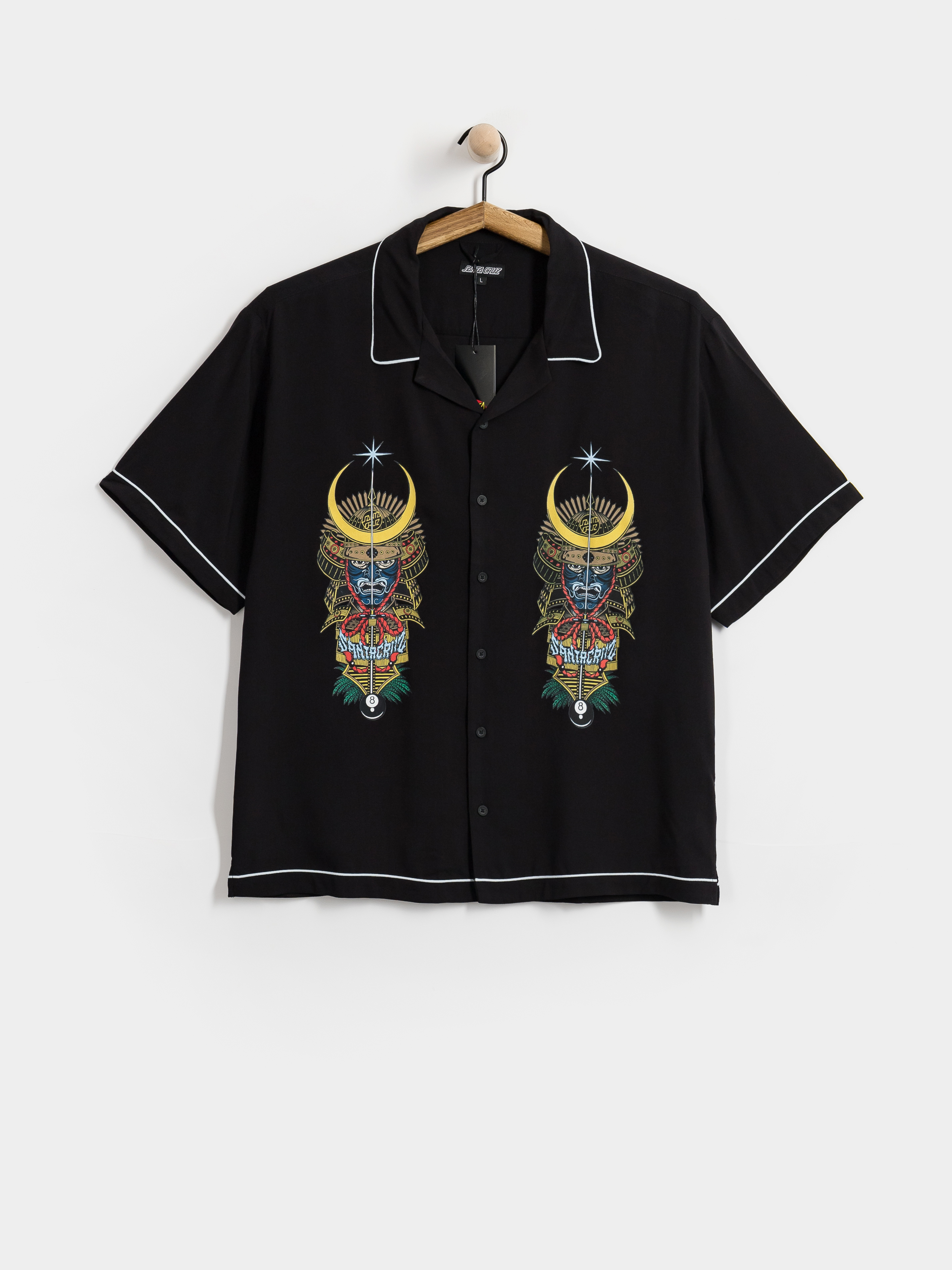 トップス 981 STUSSY Peach Print Rayon Shirt Black Stussy Peach Pattern Shirt - black (black)