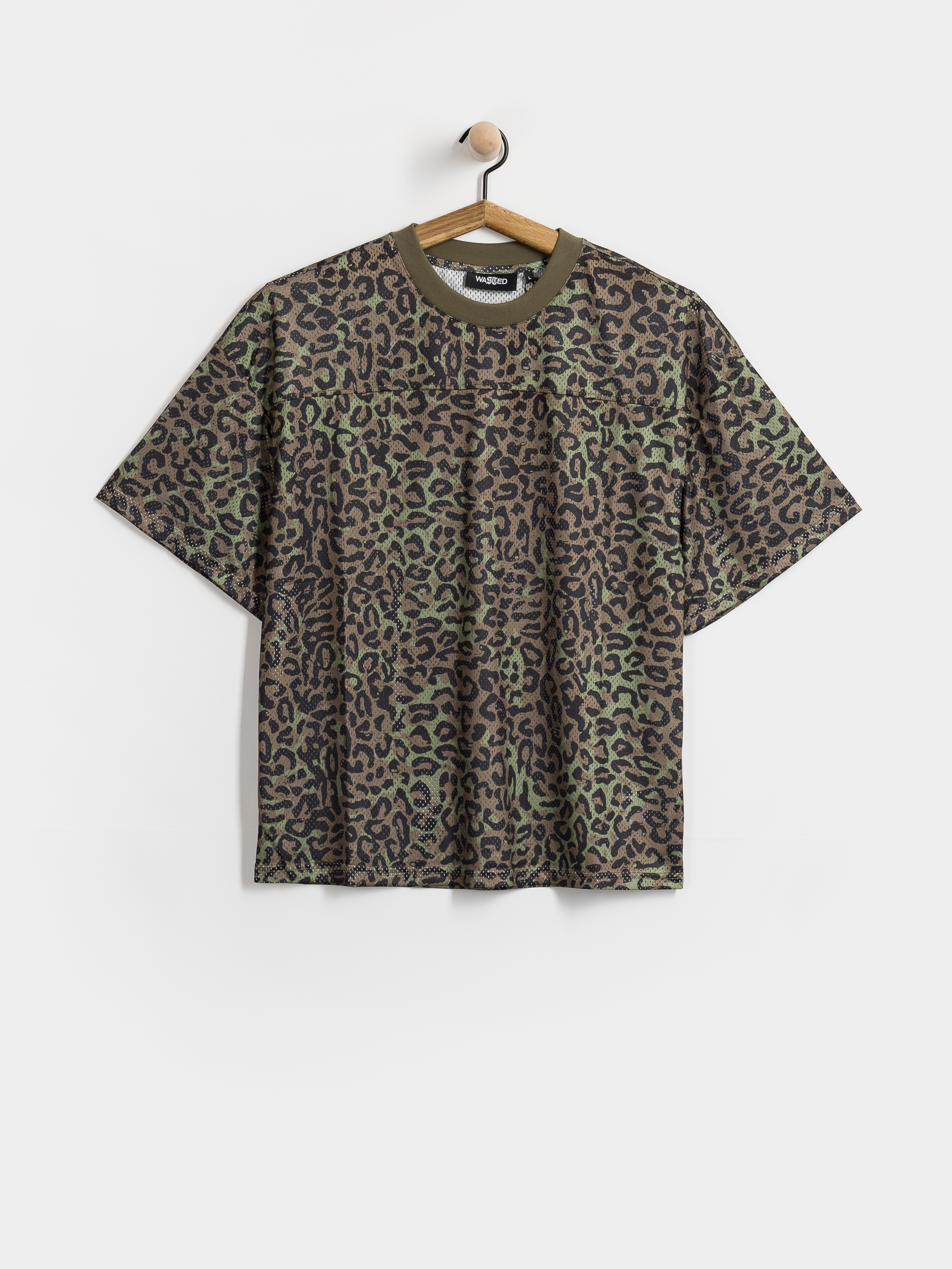 Wasted Paris T-Shirt Cheetah Mesh Boxy (olive khaki camo)