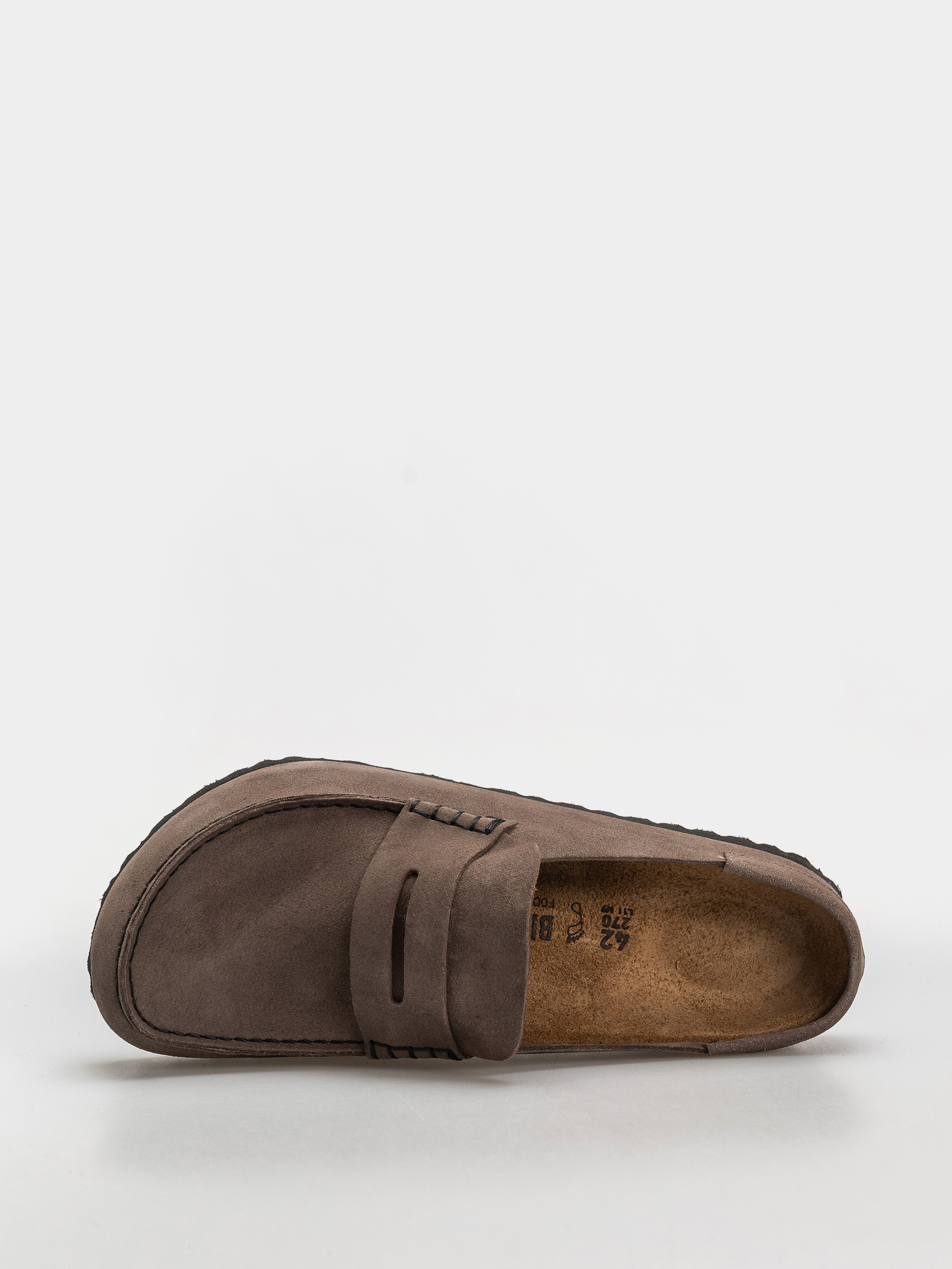 Birkenstock Naples Wrapped Suede Leather Regular Flip-flops (concrete gray)