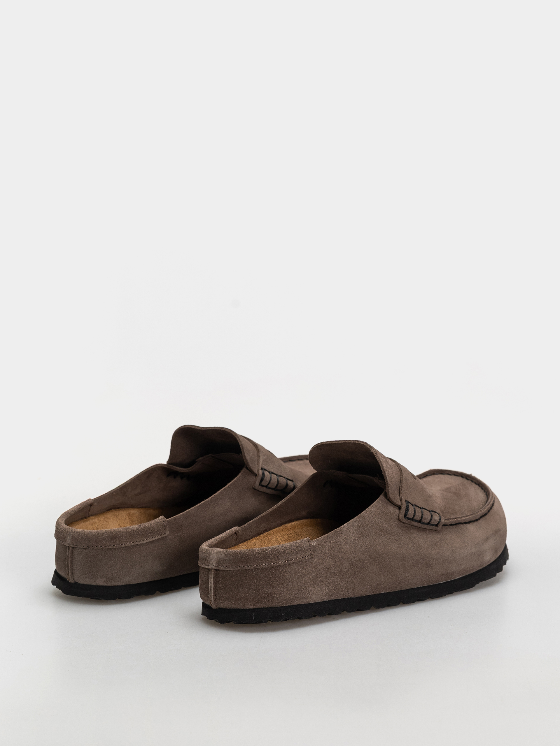 Birkenstock Naples Wrapped Suede Leather Regular Flip-flops (concrete gray)