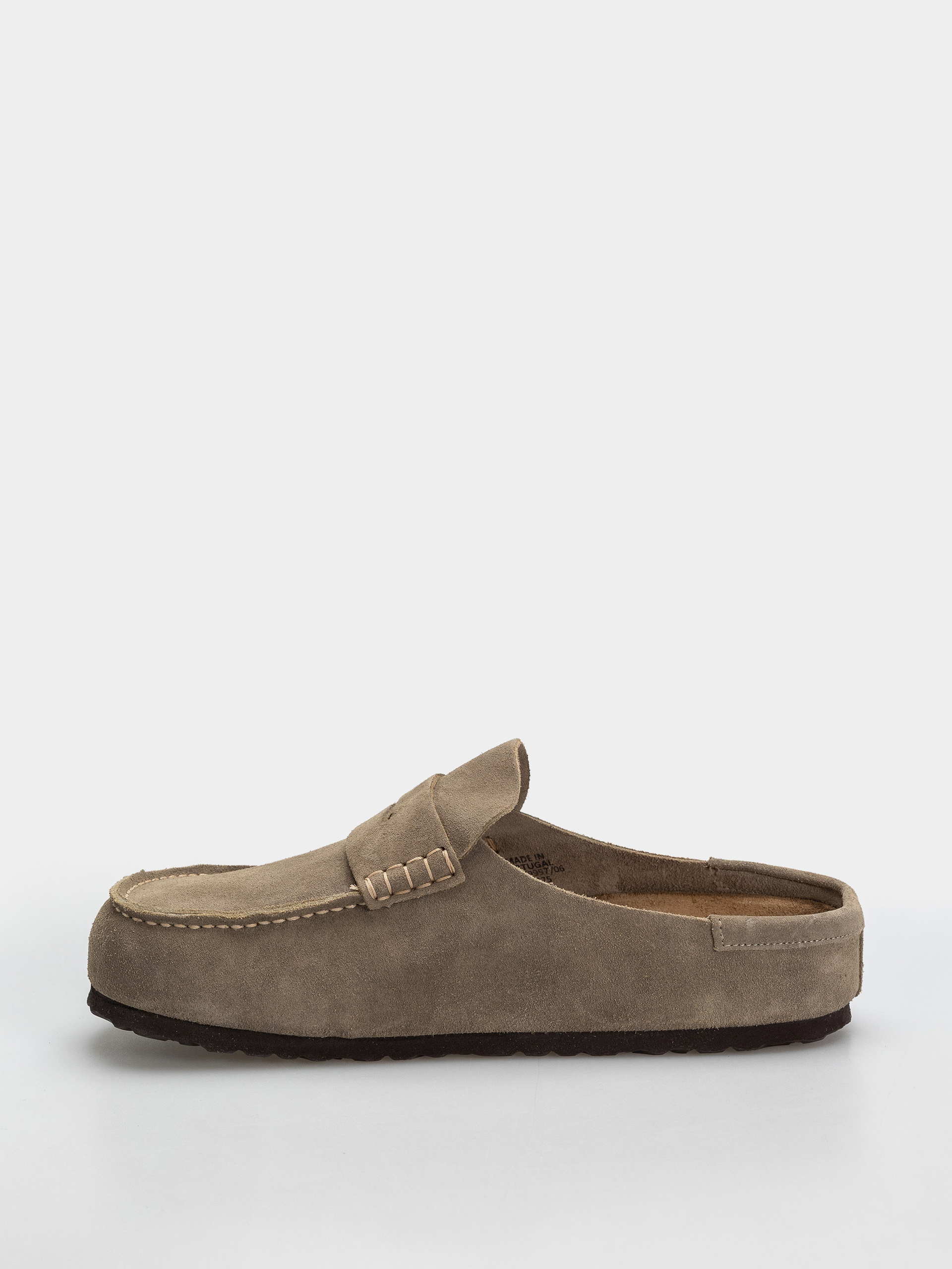 Birkenstock Naples Wrapped Suede Leather Regular Flip-flops (taupe)