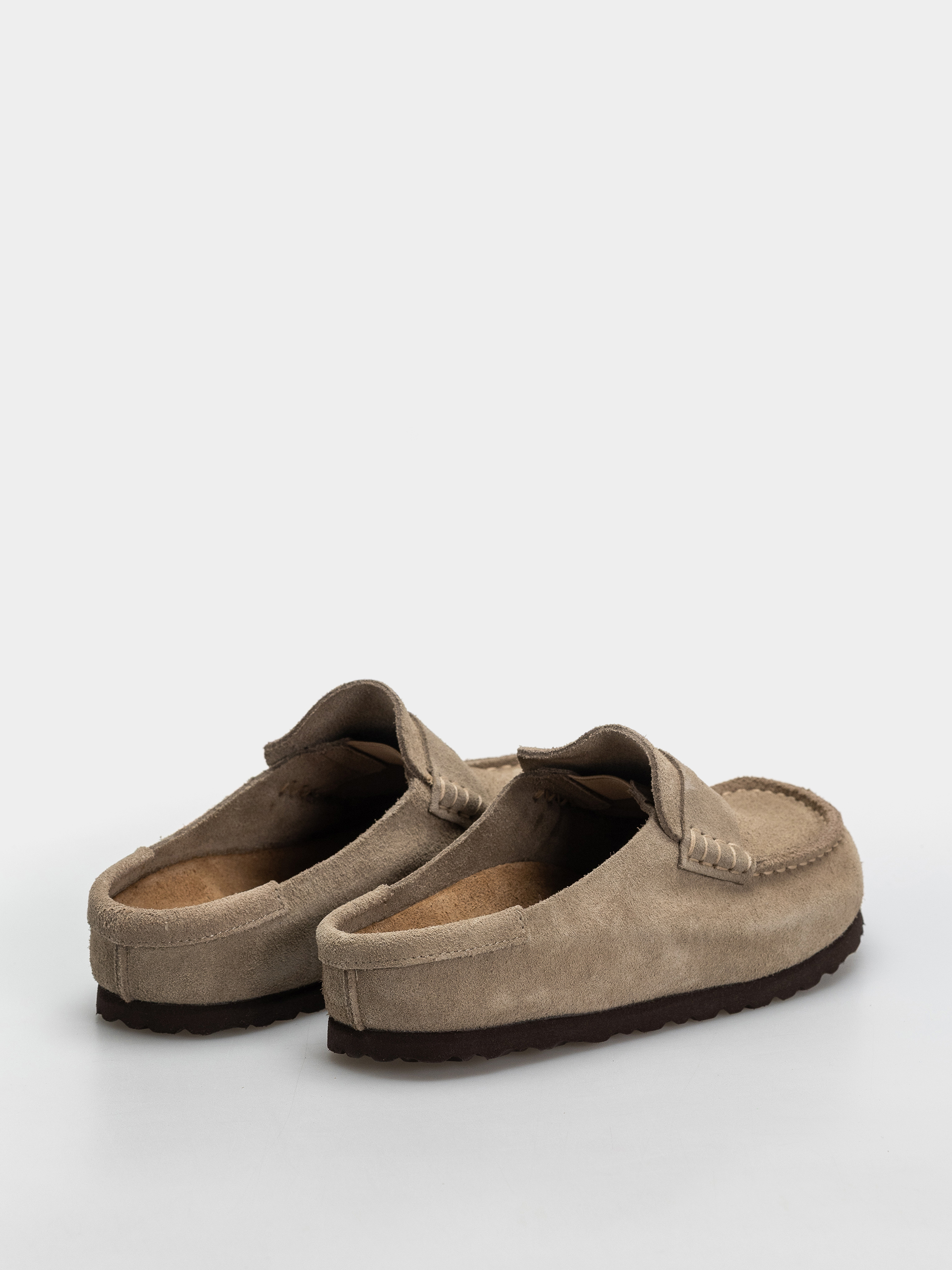 Birkenstock Naples Wrapped Suede Leather Narrow Flip-flops (taupe)