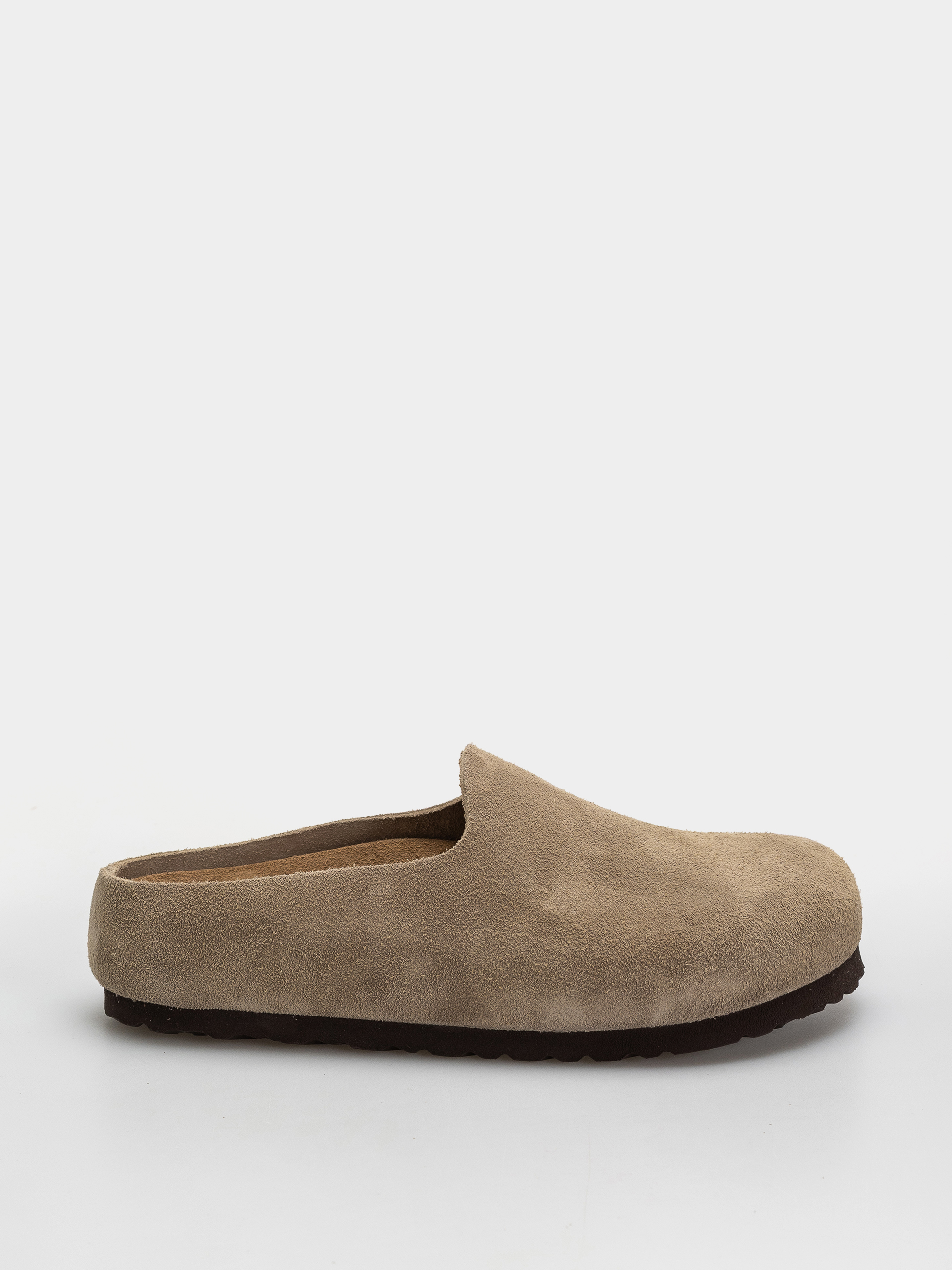 Birkenstock Amsterdam Wrapped Suede Leather Narrow Flip Flops (taupe)