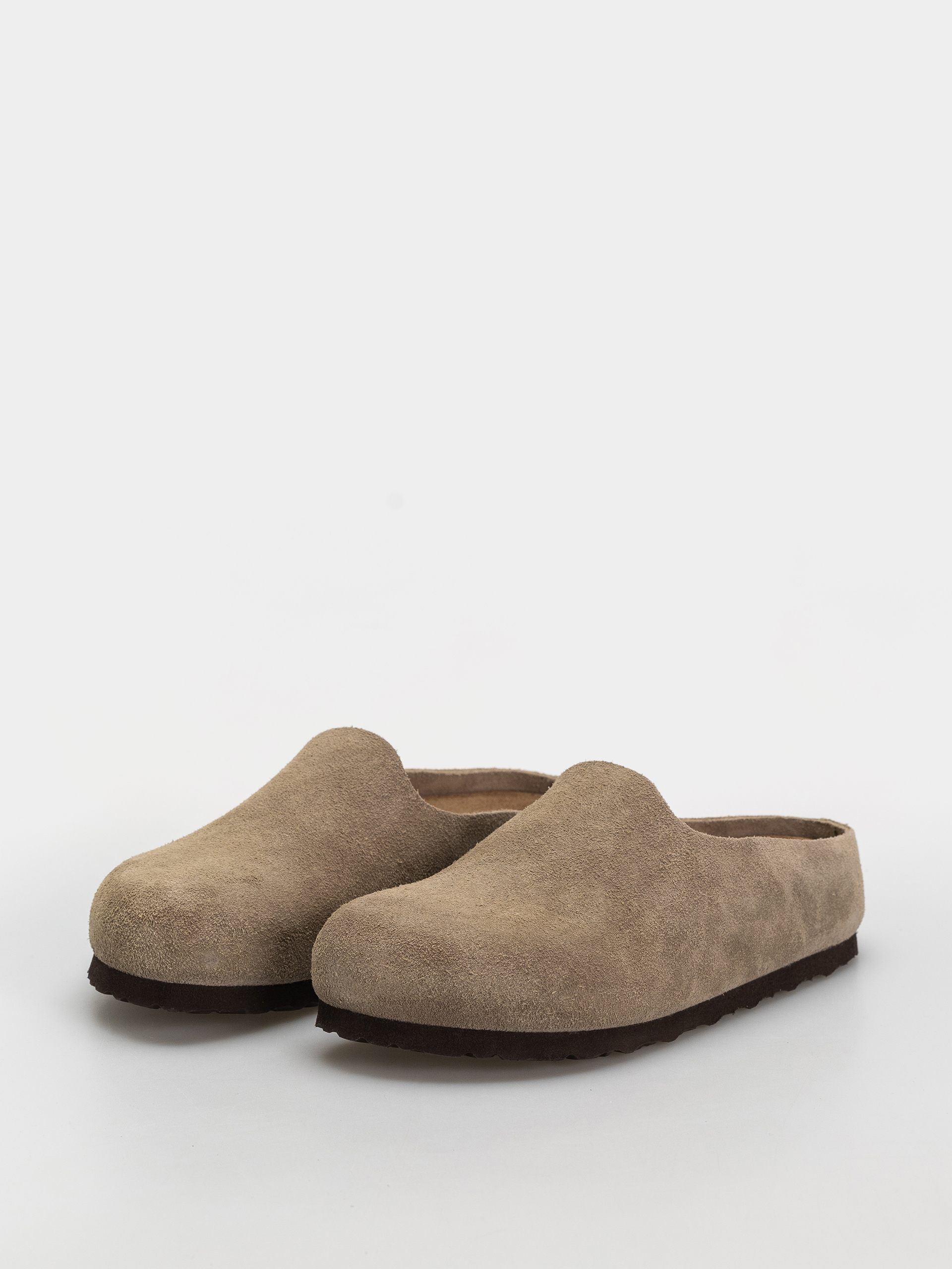 Birkenstock Amsterdam Wrapped Suede Leather Narrow Flip-flops (taupe)