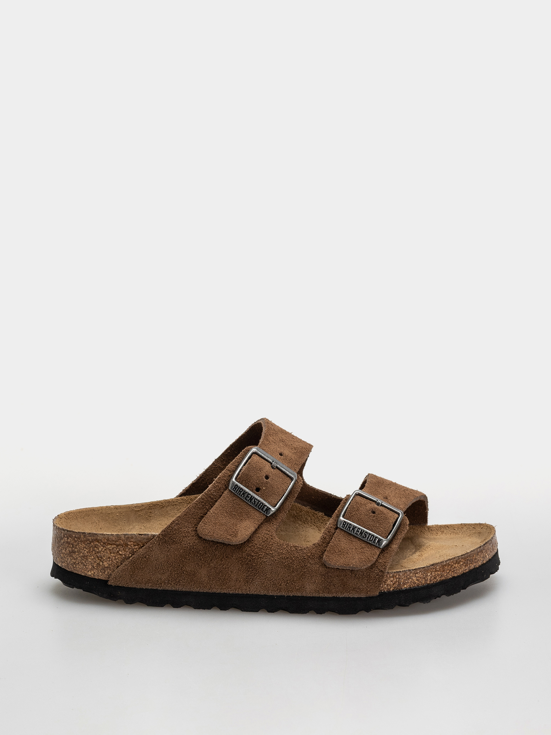 Birkenstock Arizona Suede Leather Narrow Flip-flops (dark tea)