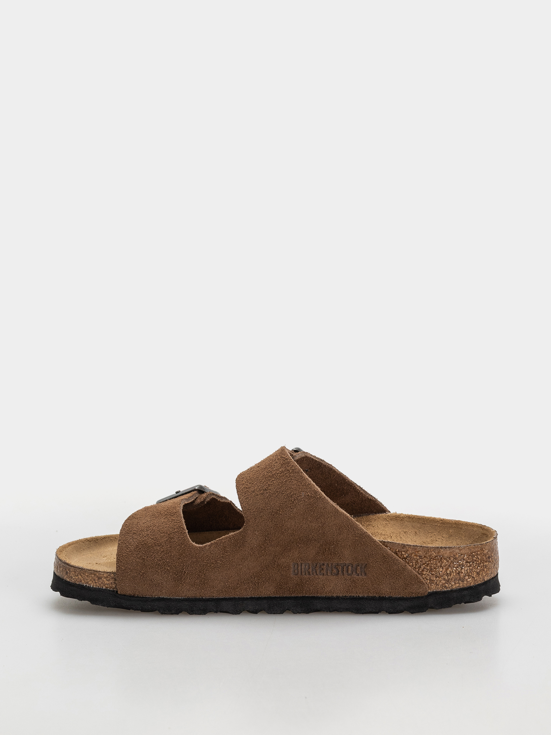 Birkenstock Arizona Suede Leather Narrow Flip Flops (dark tea)