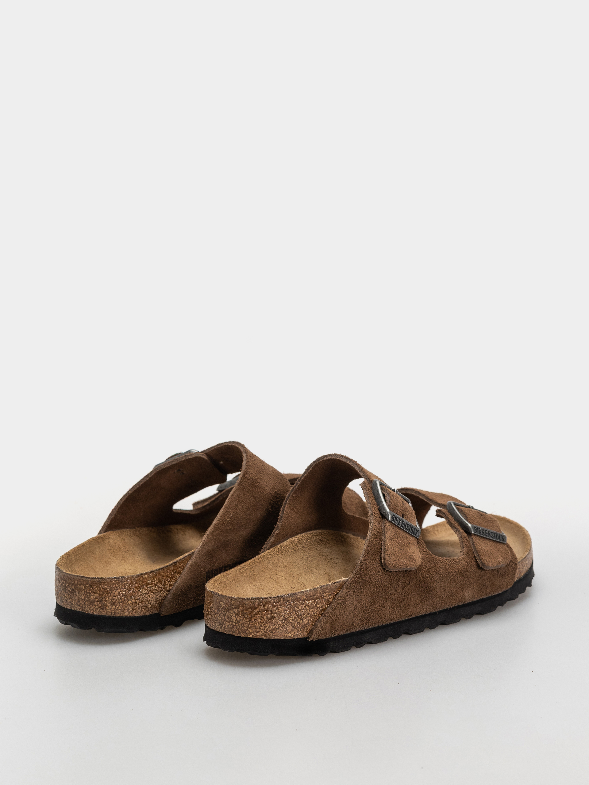 Birkenstock Arizona Suede Leather Narrow Flip Flops (dark tea)