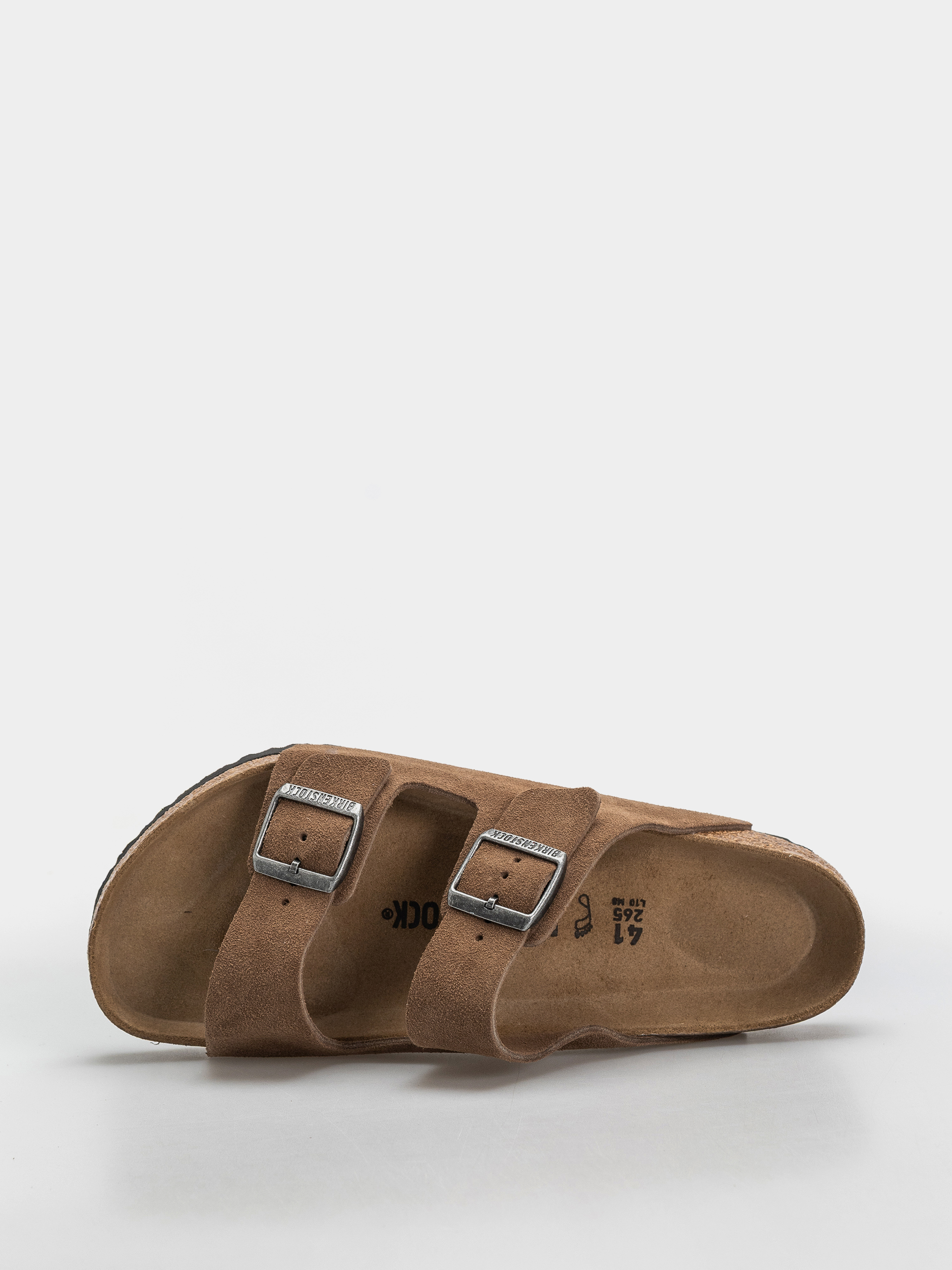 Birkenstock Arizona Suede Leather Regular Flip-flops (dark tea)