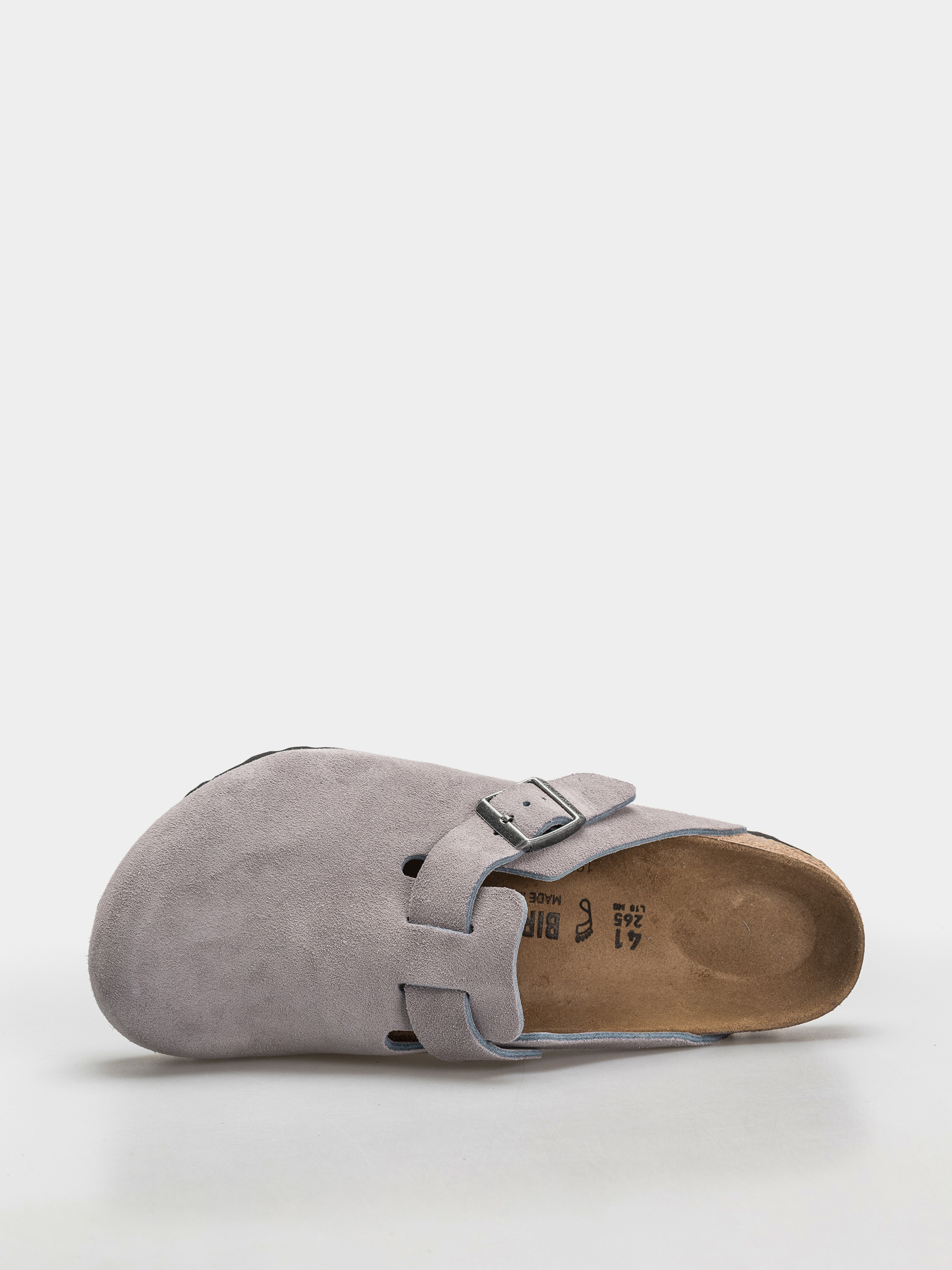 Birkenstock Boston Suede Leather Regular Flip-flops (lavender sky)