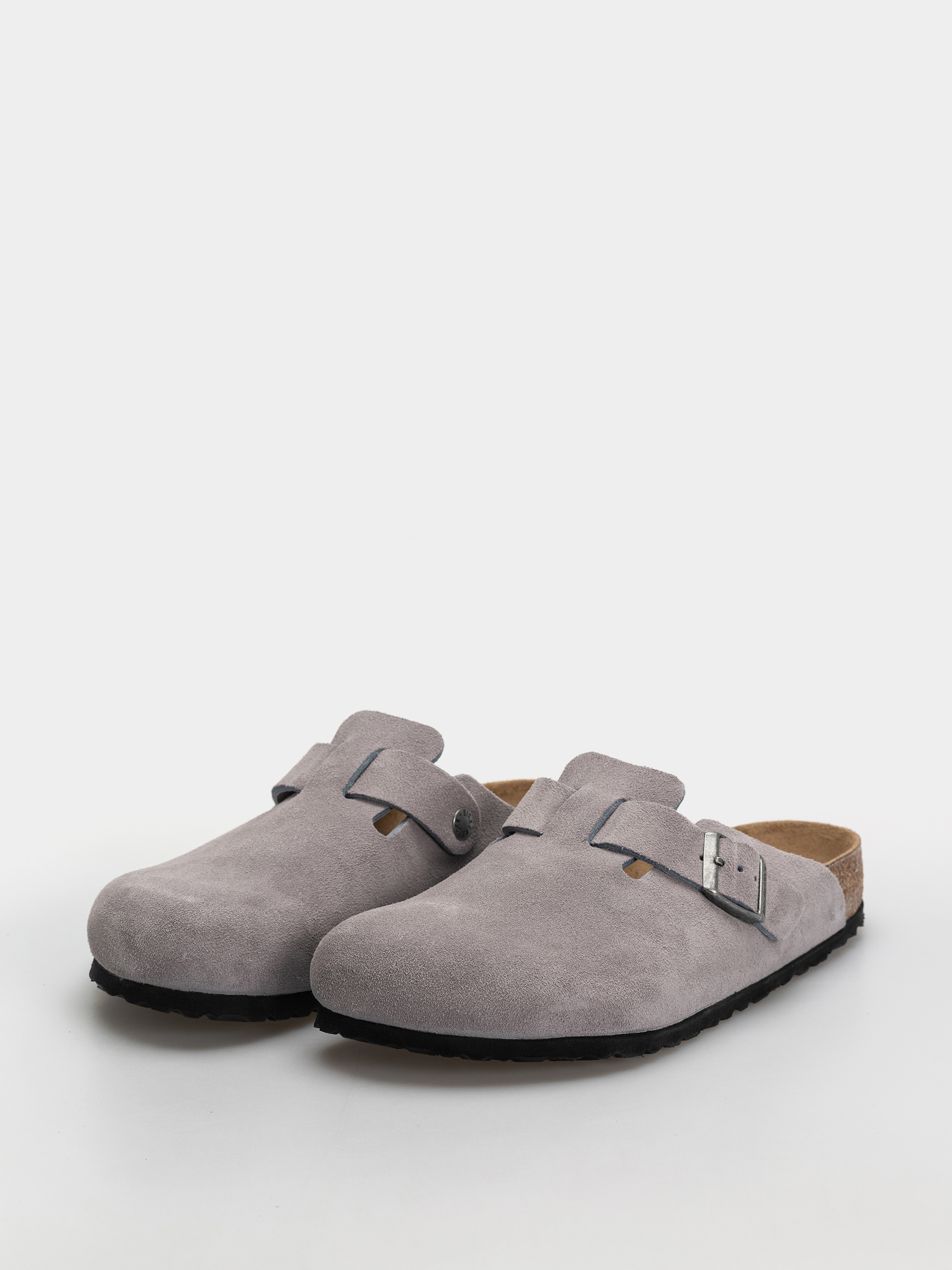 Birkenstock Boston Suede Leather Regular Flip Flops (lavender sky)