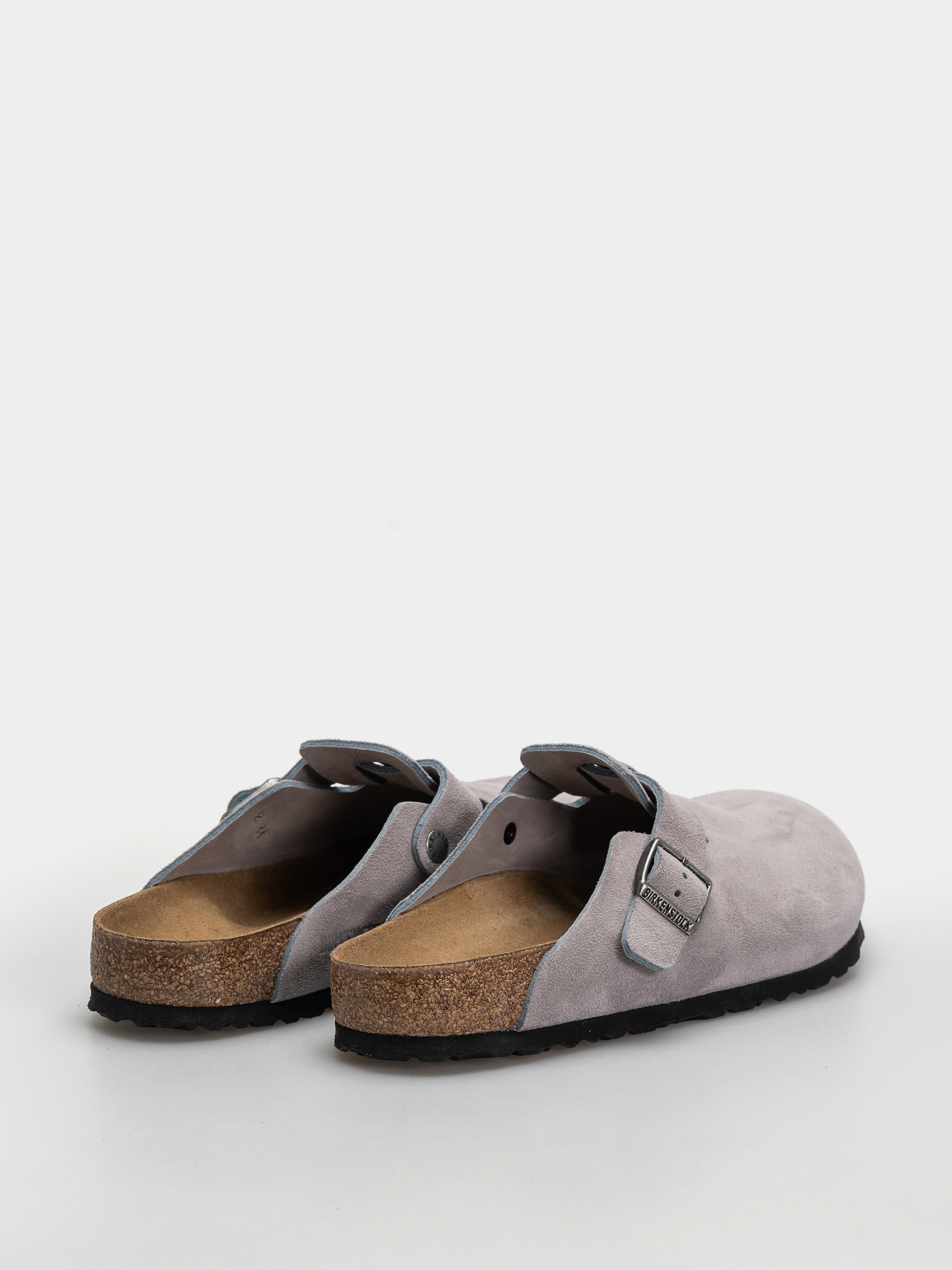 Birkenstock Boston Suede Leather Regular Flip Flops (lavender sky)