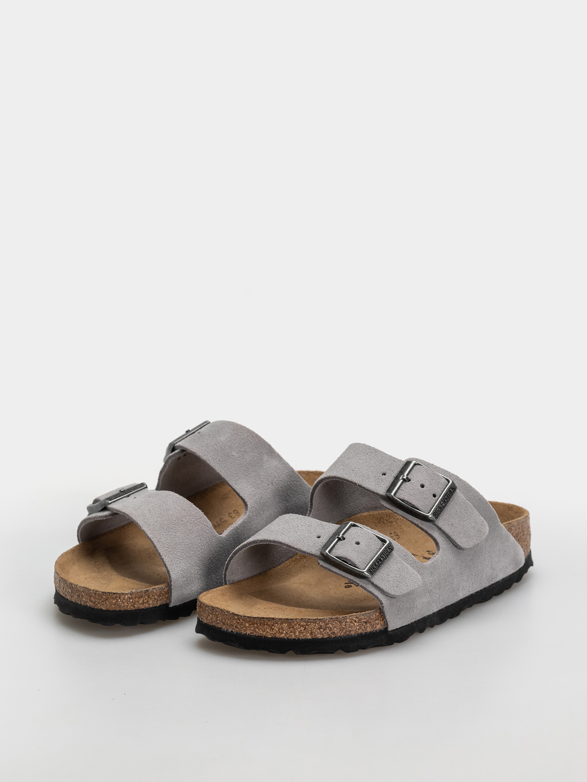Birkenstock Arizona Suede Leather Narrow Flip Flops (lavender sky)
