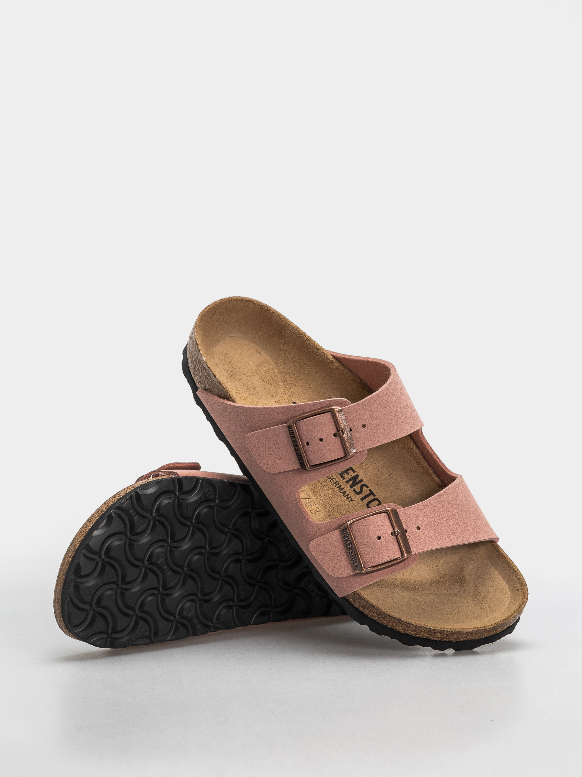 Birkenstock Arizona Birkibuc Narrow Flip-flops (pink clay)