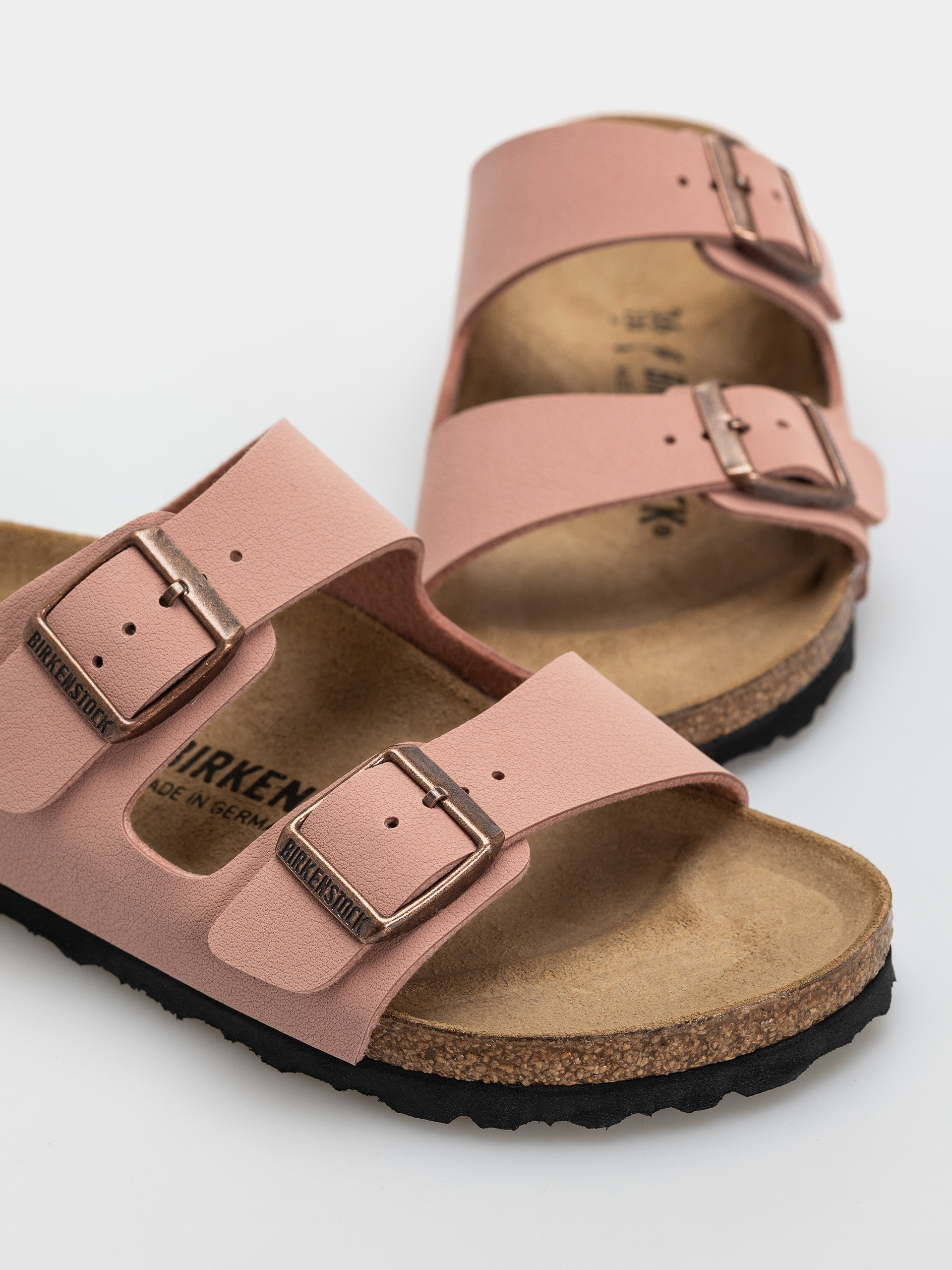 Birkenstock Arizona Birkibuc Narrow Flip Flops (pink clay)