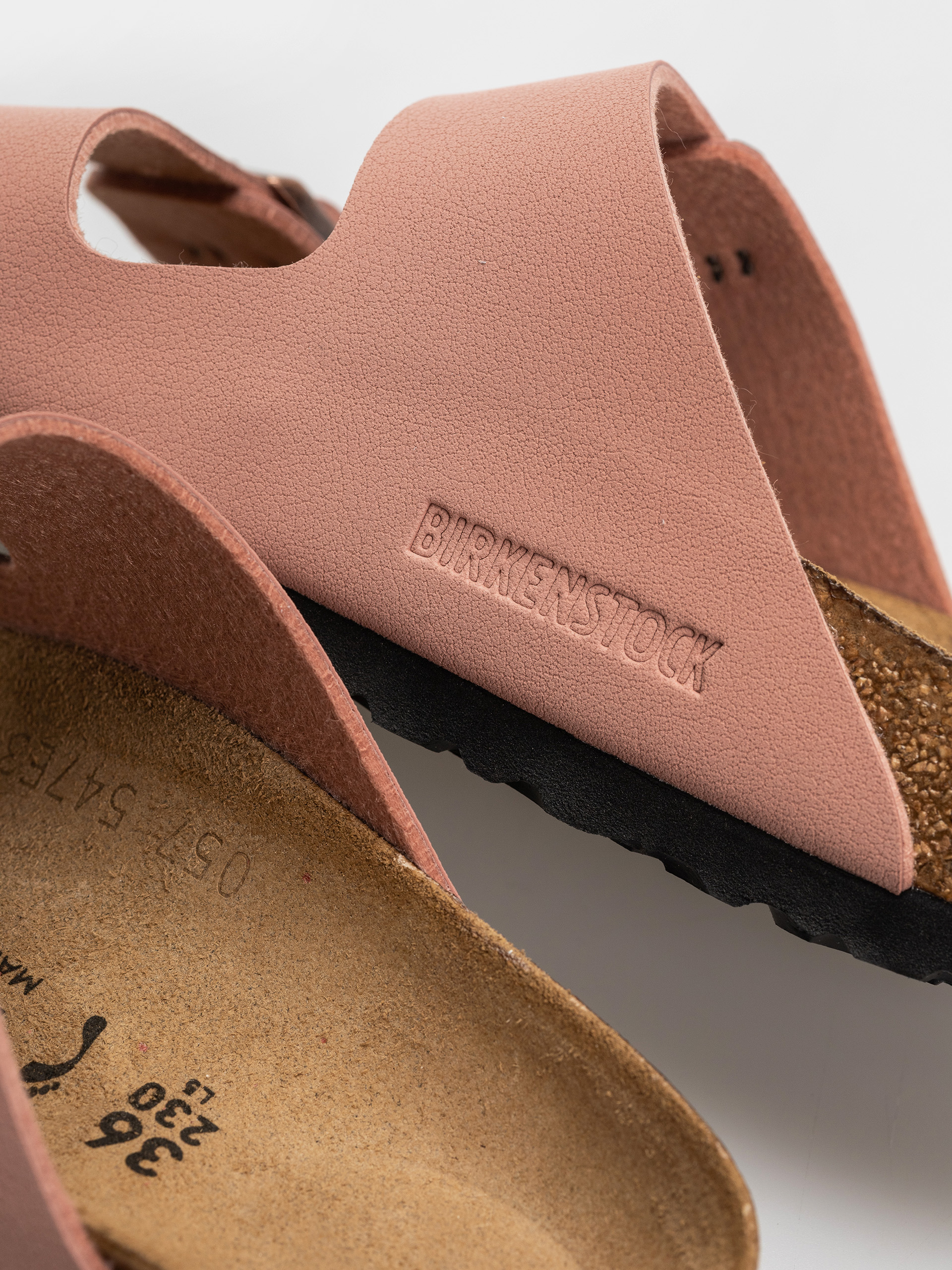 Birkenstock Arizona Birkibuc Narrow Flip-flops (pink clay)