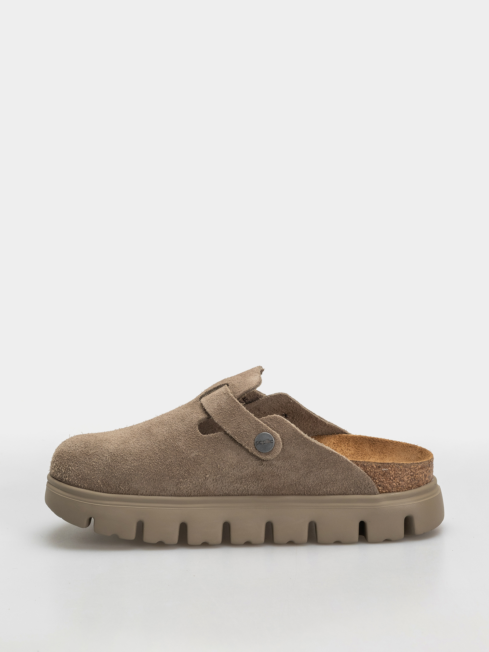 Birkenstock Boston Chunky Suede Leather Narrow Wmn Flip-flops (taupe)