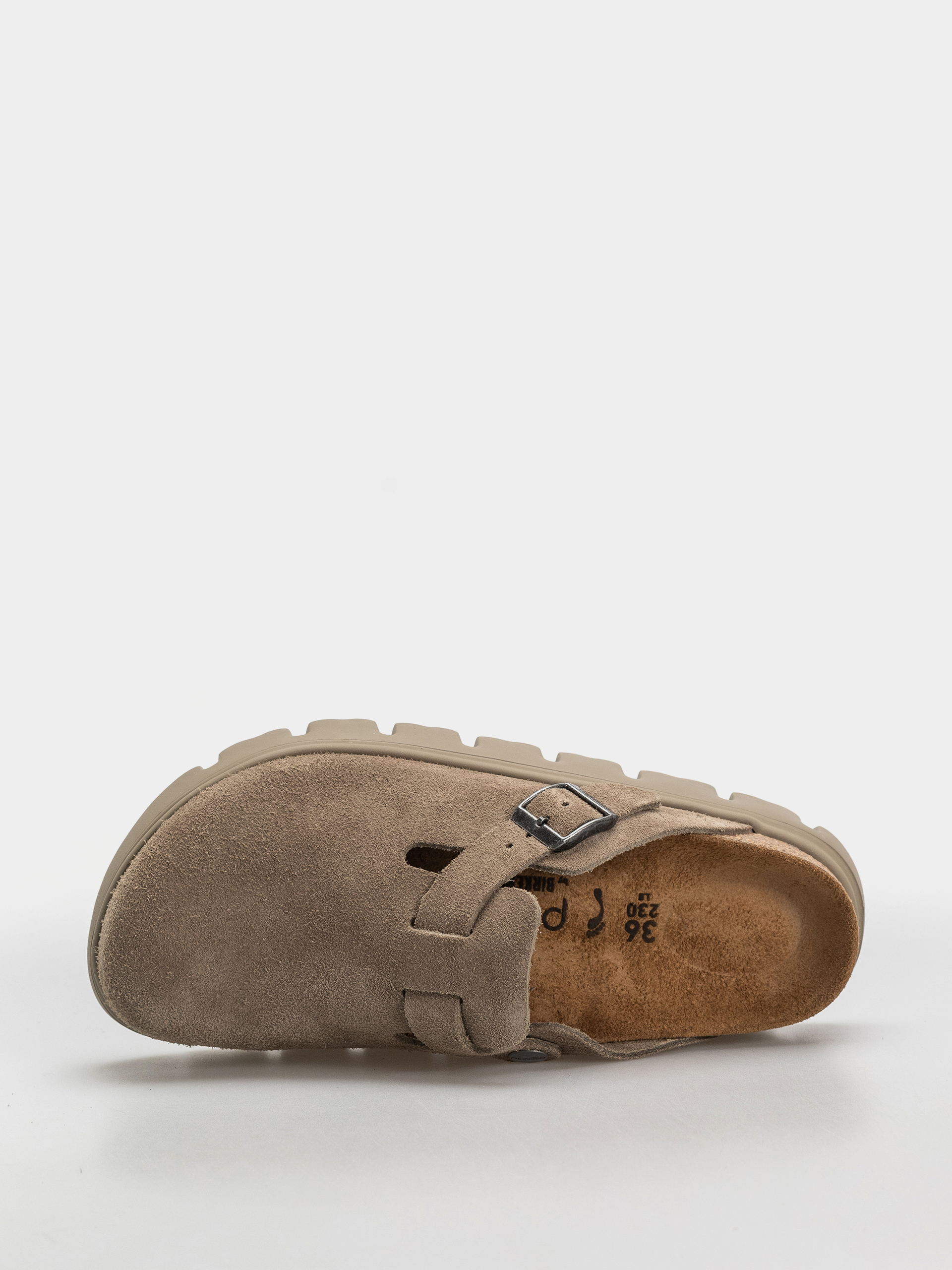 Birkenstock Boston Chunky Suede Leather Narrow Wmn Flip-flops (taupe)