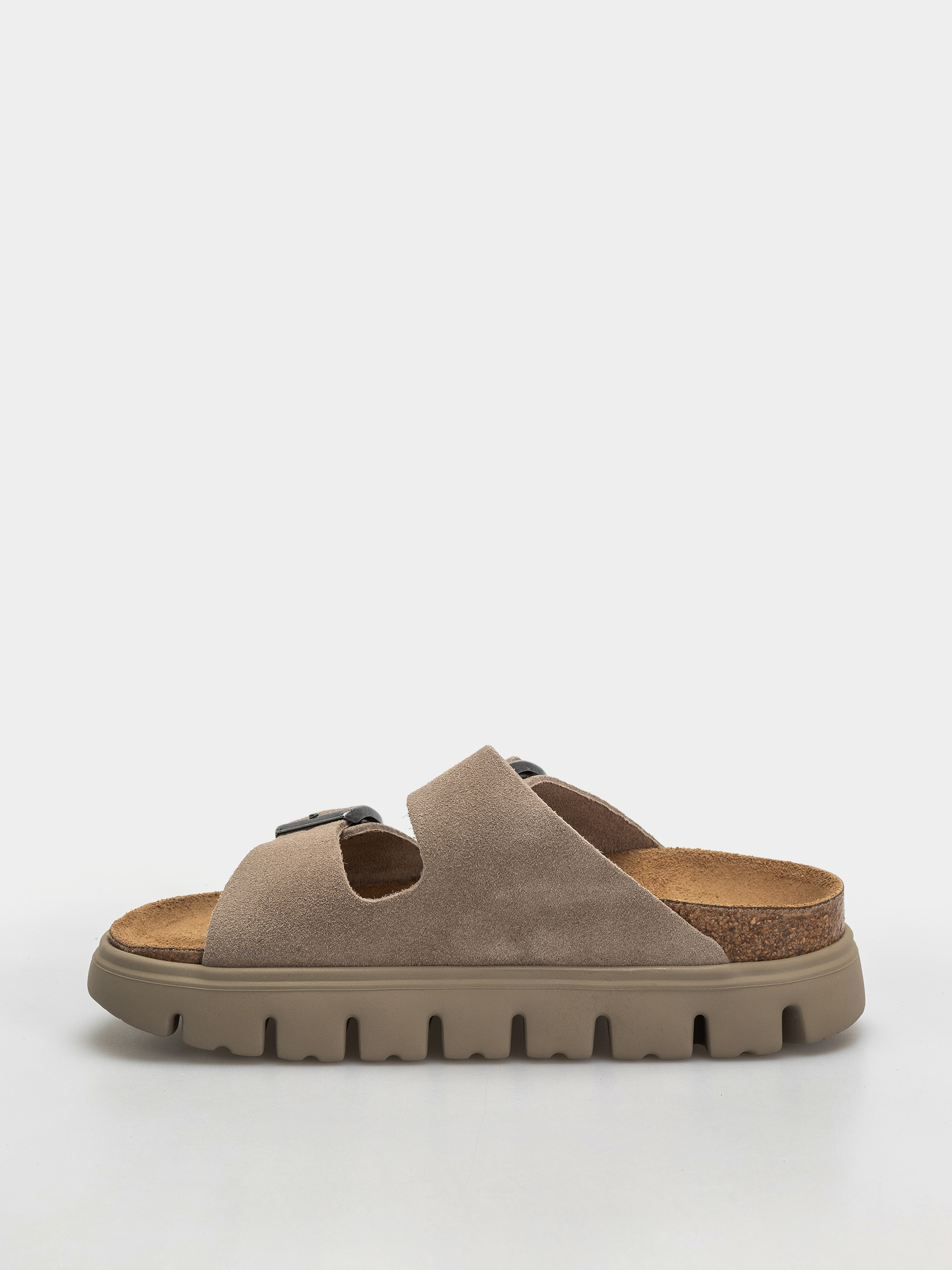 Birkenstock Arizona Chunky Suede Leather Narrow Wmn Flip-flops (taupe tonal)
