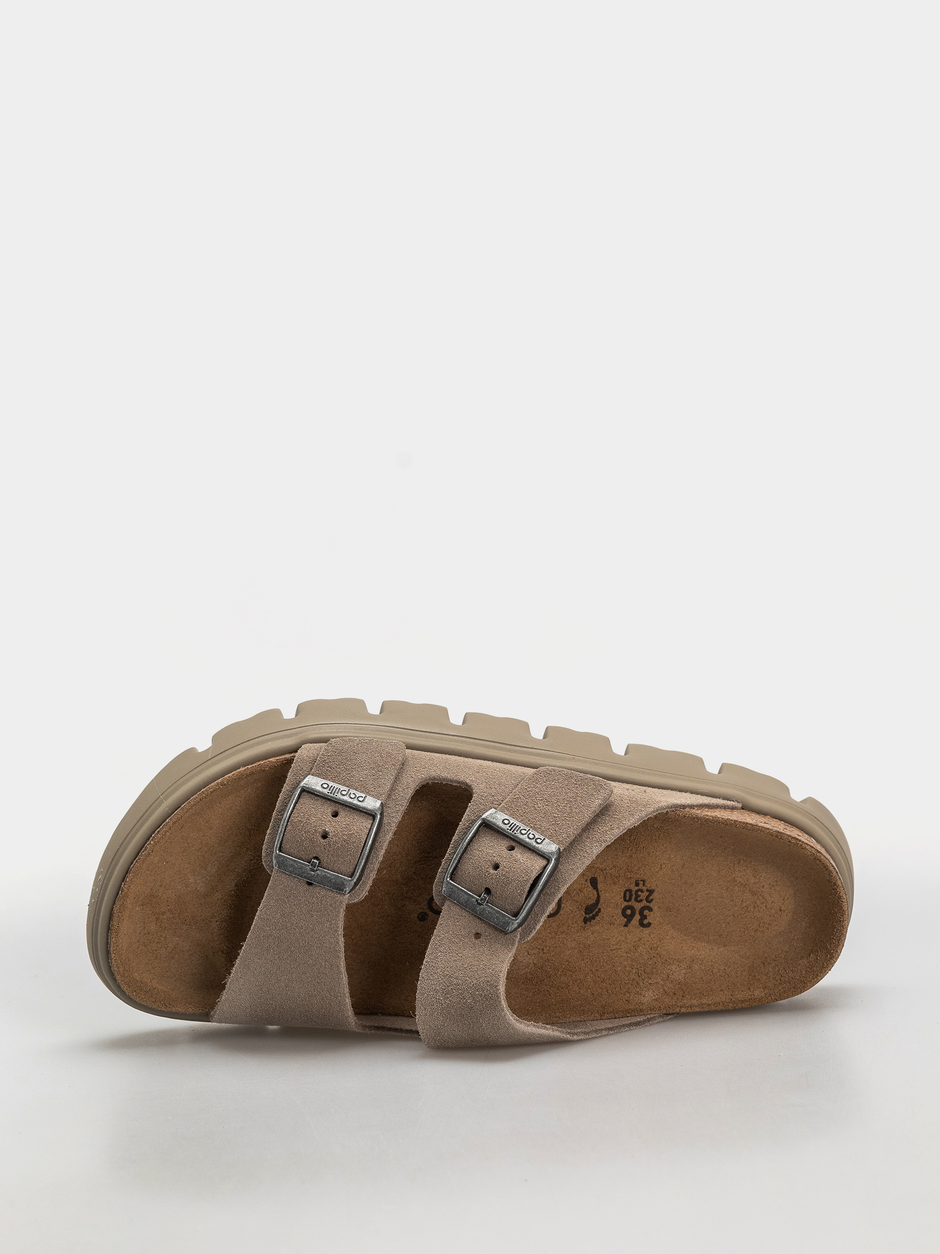 Birkenstock Arizona Chunky Suede Leather Narrow Wmn Flip-flops (taupe tonal)