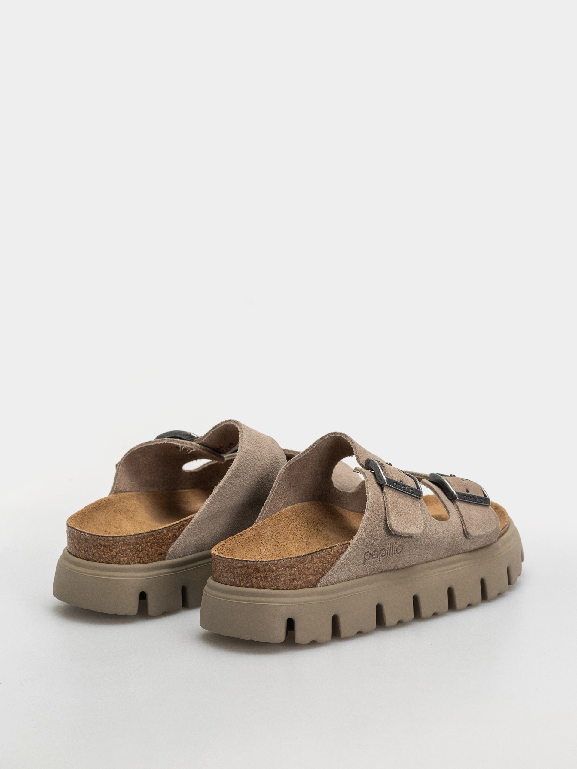 Birkenstock Arizona Chunky Suede Leather Narrow Wmn Flip Flops (taupe tonal)