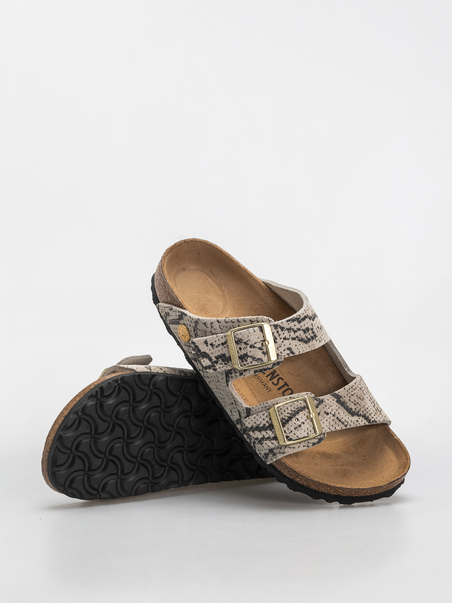 Birkenstock Arizona Suede Leather Narrow Wmn Flip-flops (snake oyster)