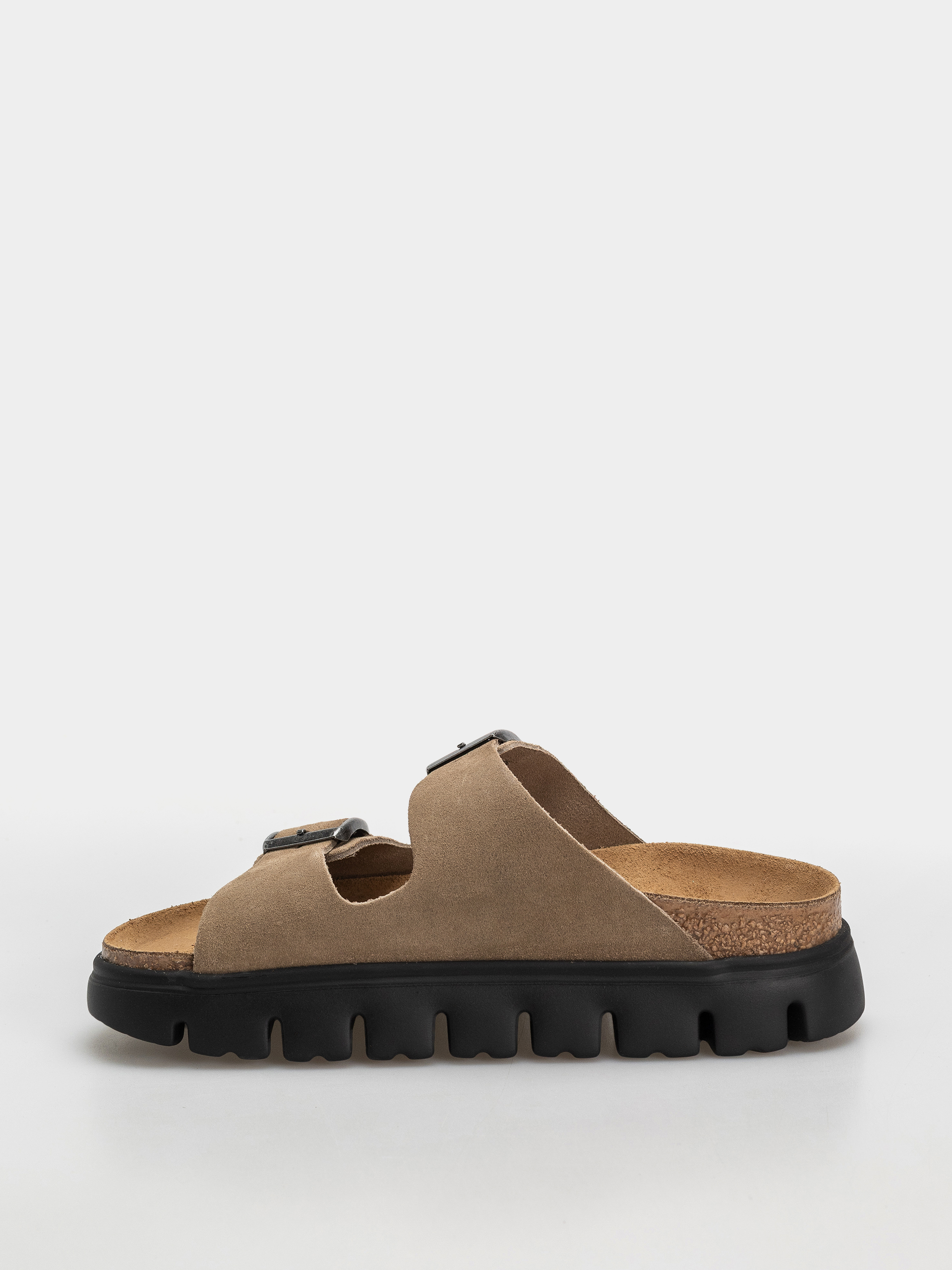 Birkenstock Arizona Chunky Suede Leather Narrow Wmn Flip Flops (gray taupe)