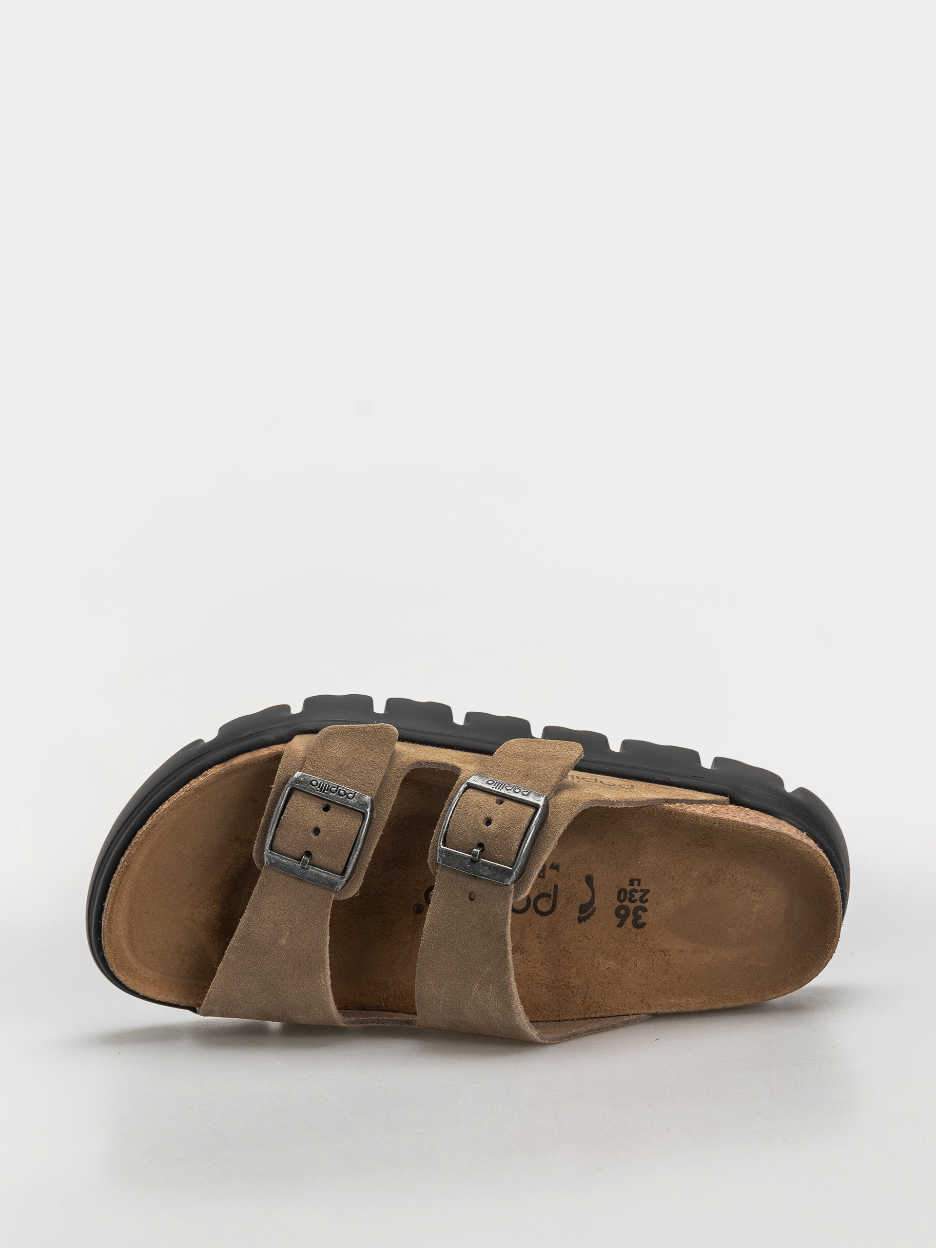 Birkenstock Arizona Chunky Suede Leather Narrow Wmn Flip Flops (gray taupe)