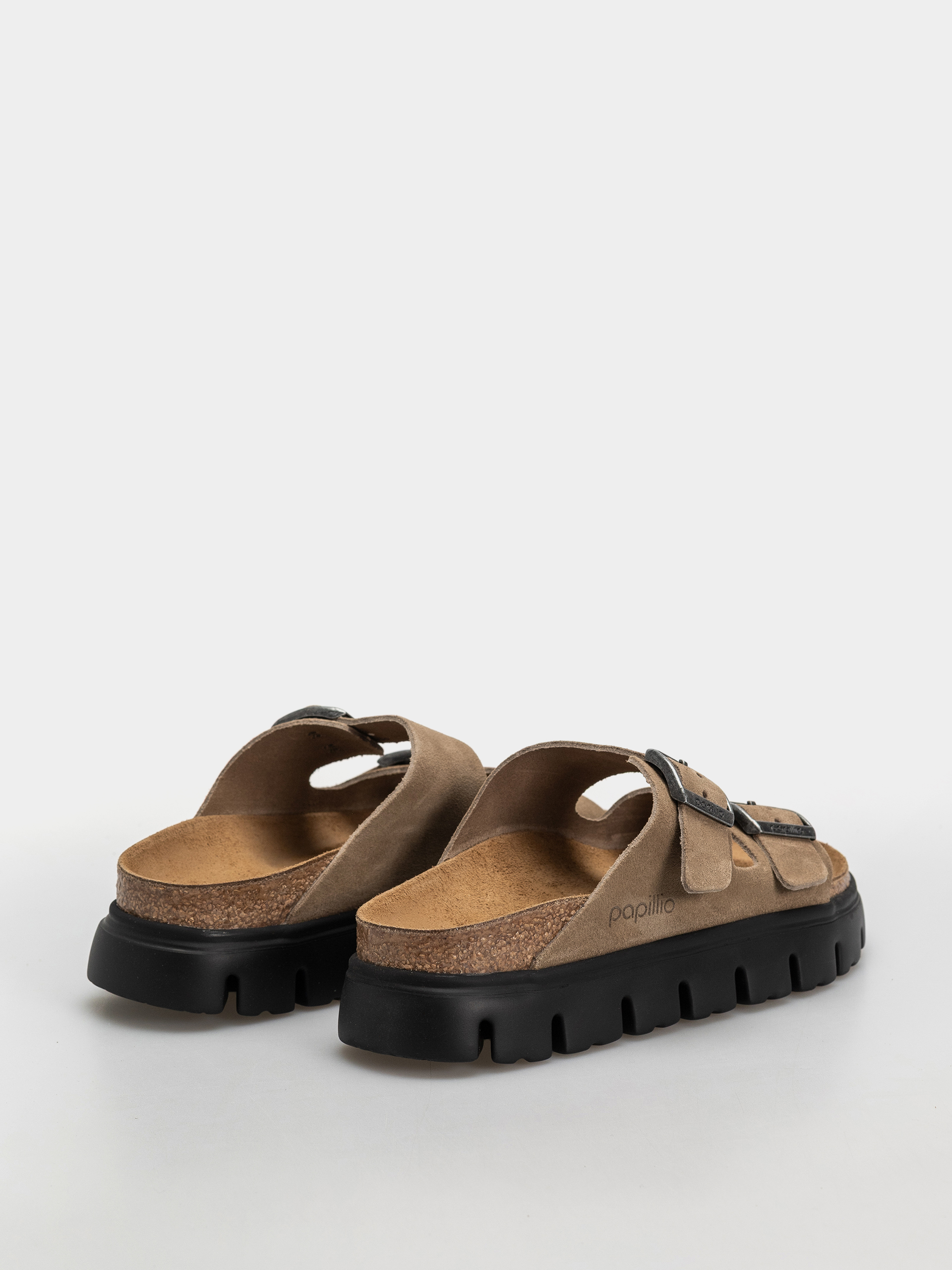Birkenstock Arizona Chunky Suede Leather Narrow Wmn Flip Flops (gray taupe)