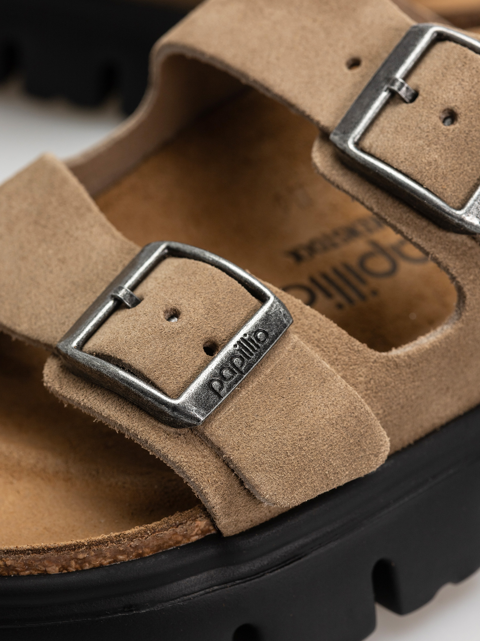 Birkenstock Arizona Chunky Suede Leather Narrow Wmn Flip-flops (gray taupe)