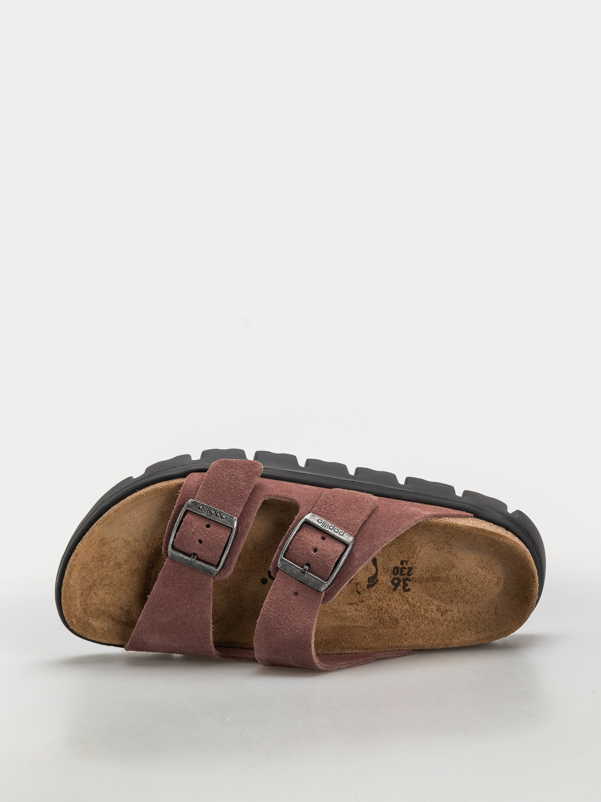 Birkenstock Arizona Chunky Suede Leather Narrow Wmn Flip Flops (pepper)
