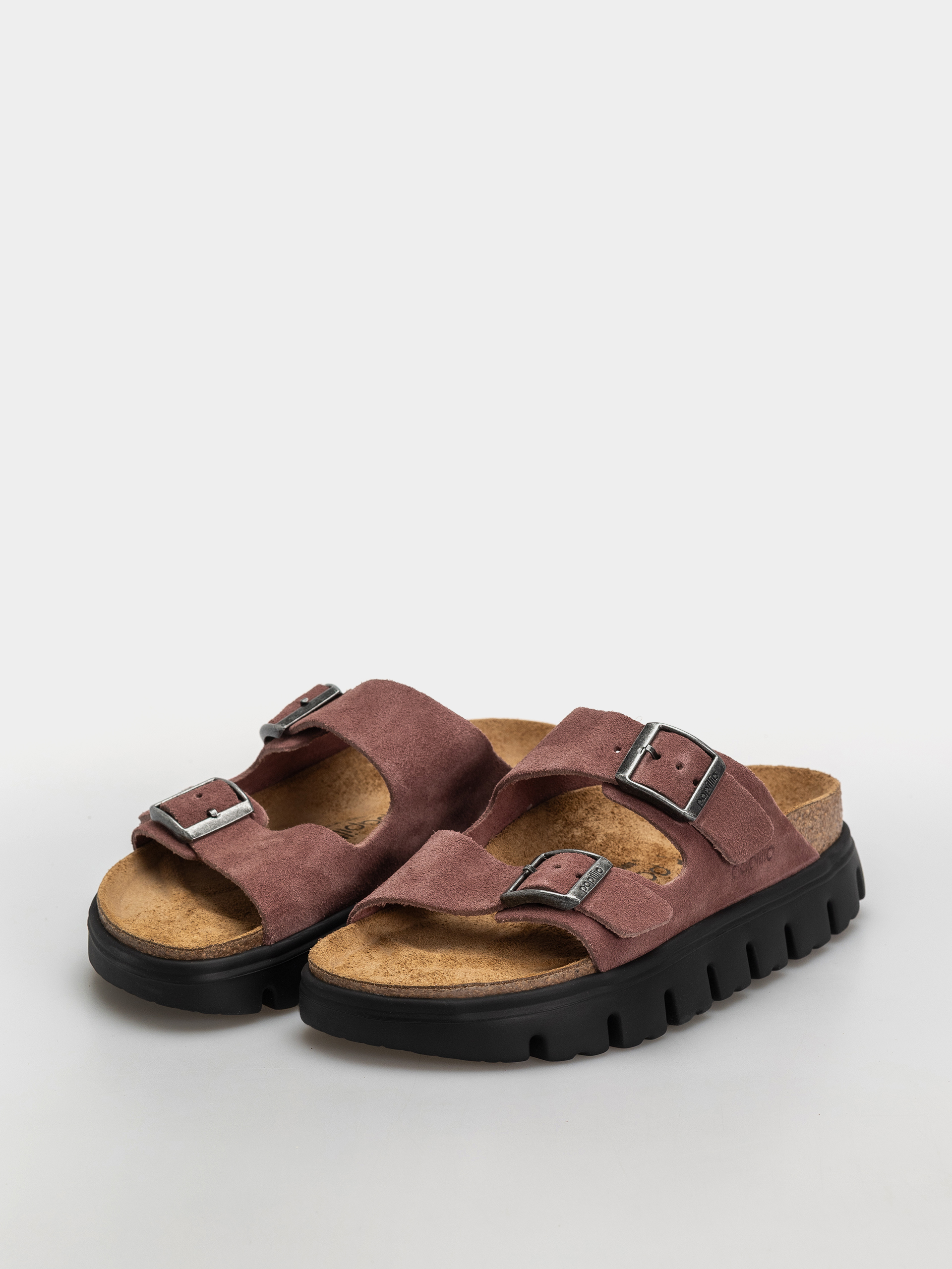 Birkenstock Arizona Chunky Suede Leather Narrow Wmn Flip Flops (pepper)