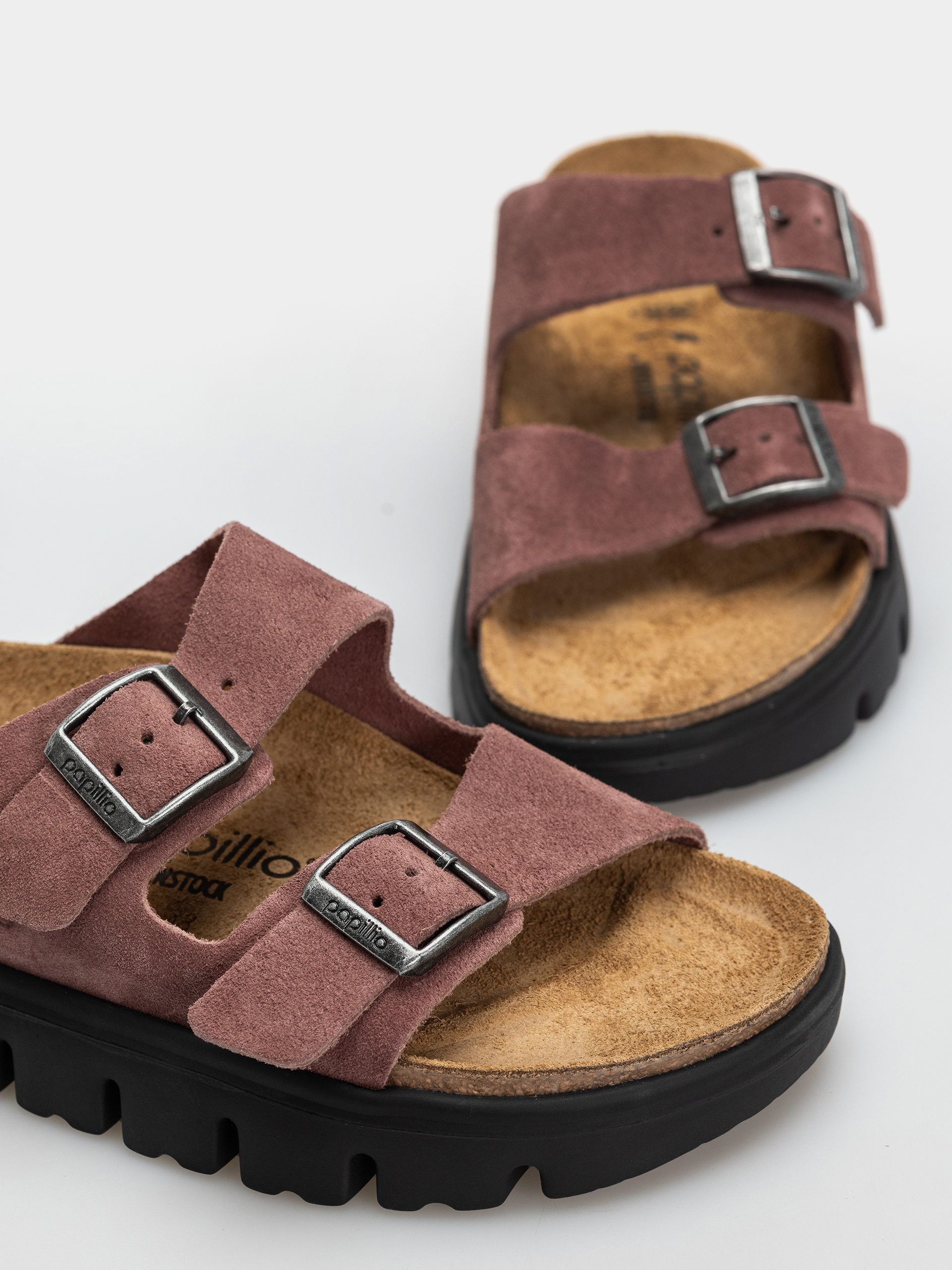 Birkenstock Arizona Chunky Suede Leather Narrow Wmn Flip-flops (pepper)