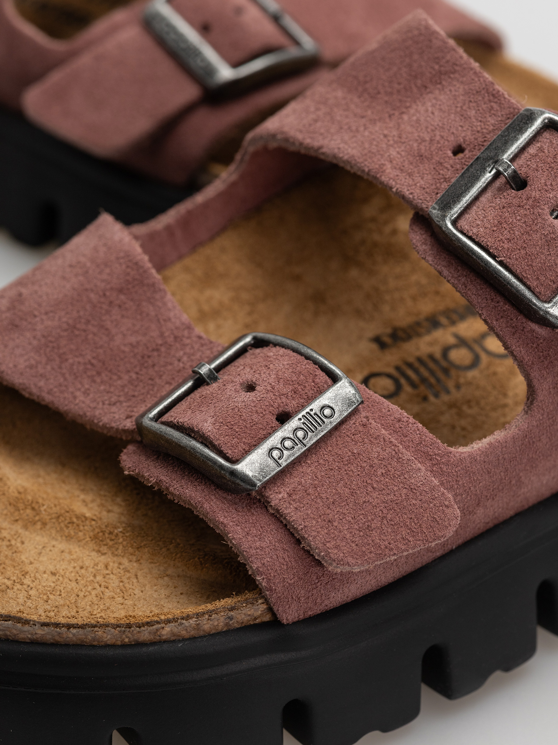 Birkenstock Arizona Chunky Suede Leather Narrow Wmn Flip Flops (pepper)