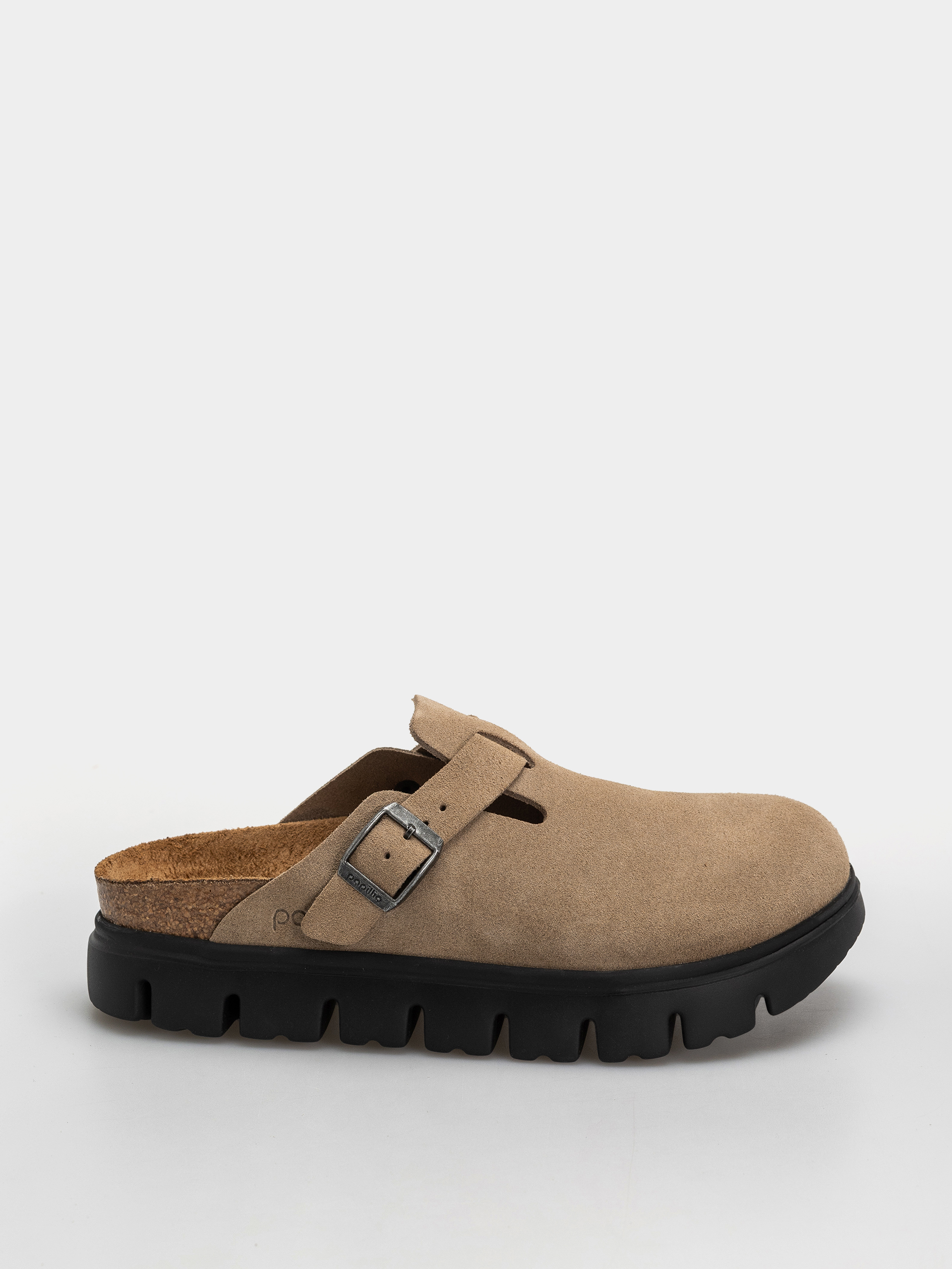 Birkenstock Boston Chunky Suede Leather Narrow Wmn Flip-flops (gray taupe)