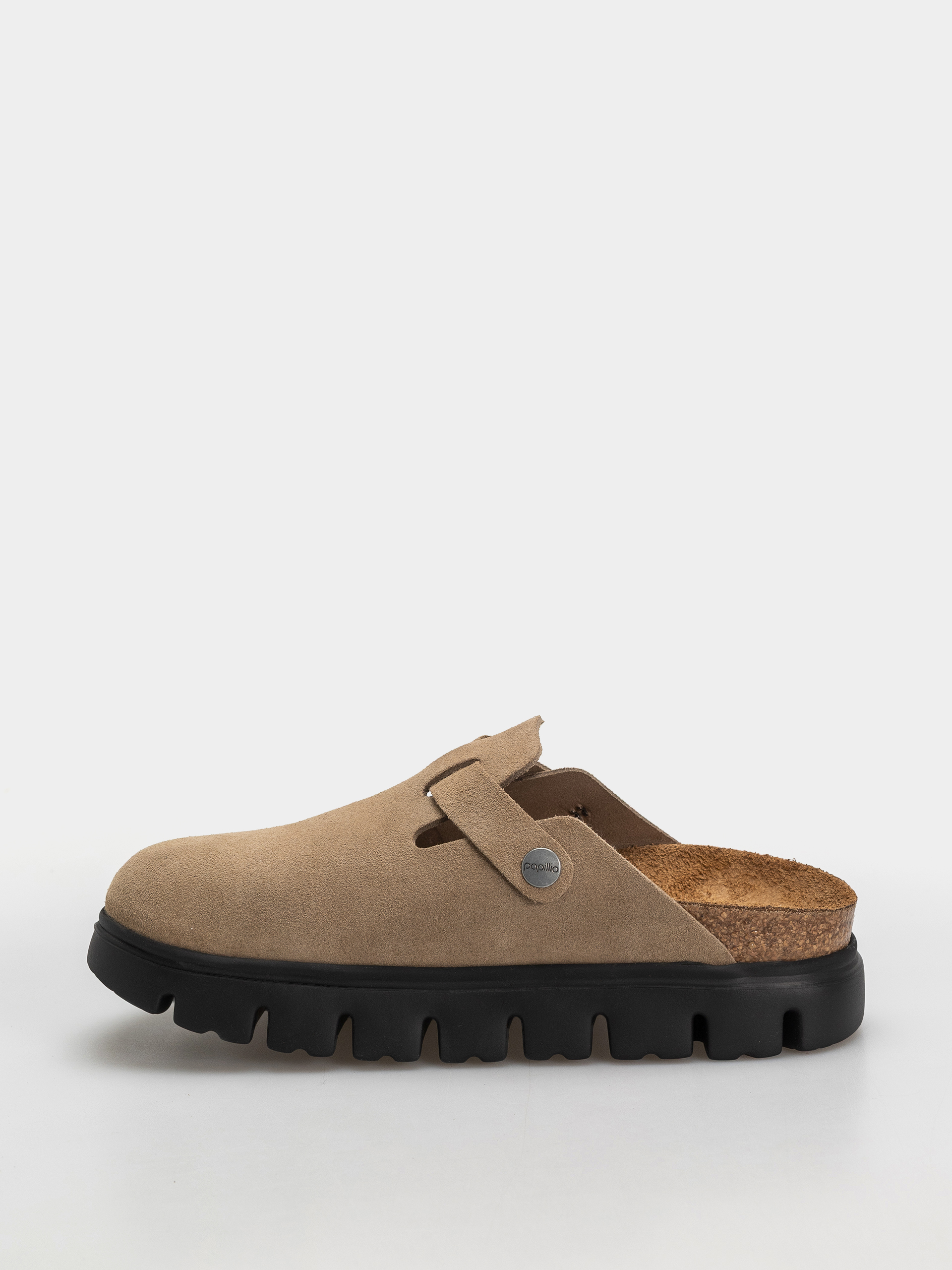 Birkenstock Boston Chunky Suede Leather Narrow Wmn Flip Flops (gray taupe)