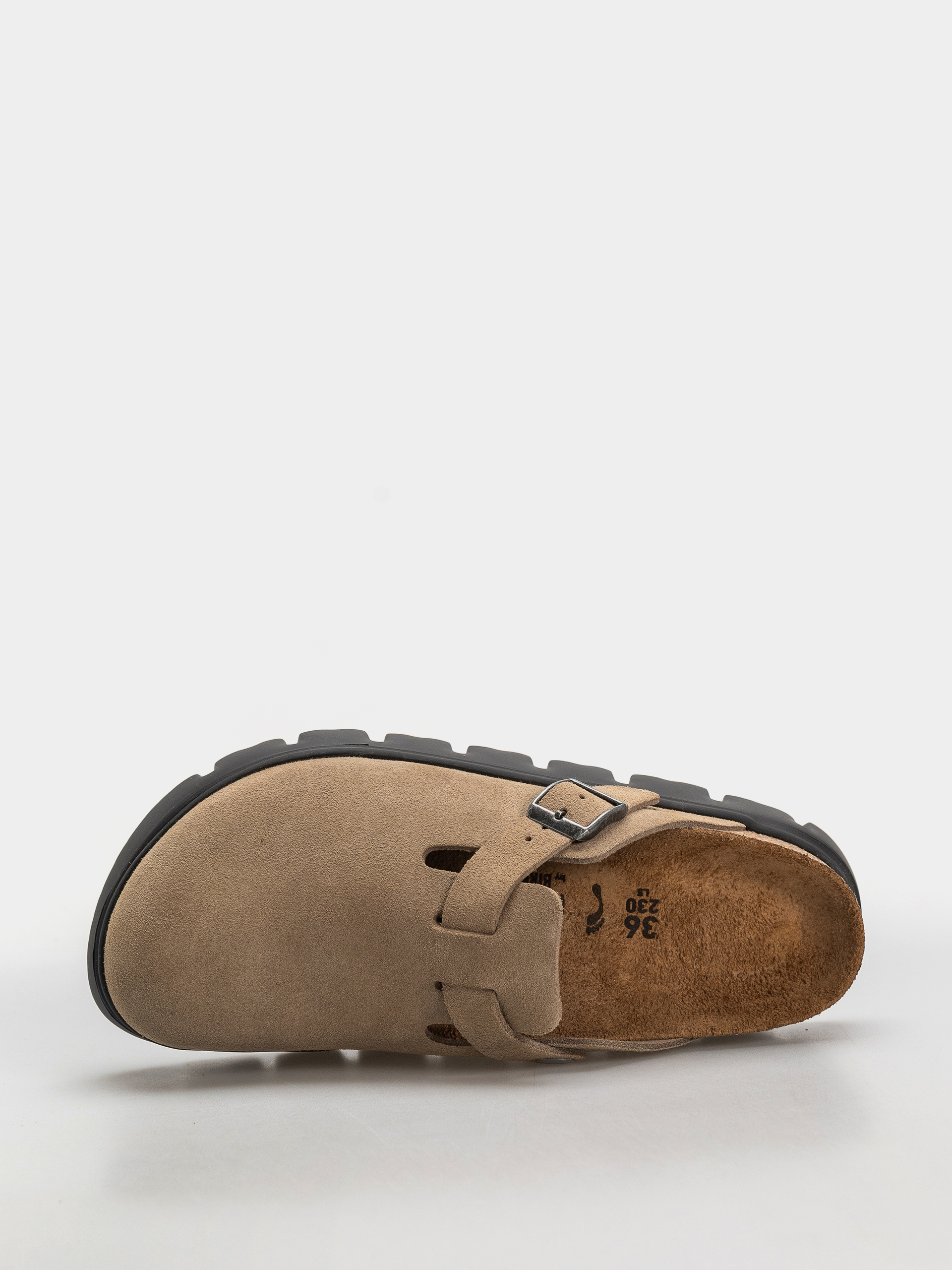 Birkenstock Boston Chunky Suede Leather Narrow Wmn Flip-flops (gray taupe)