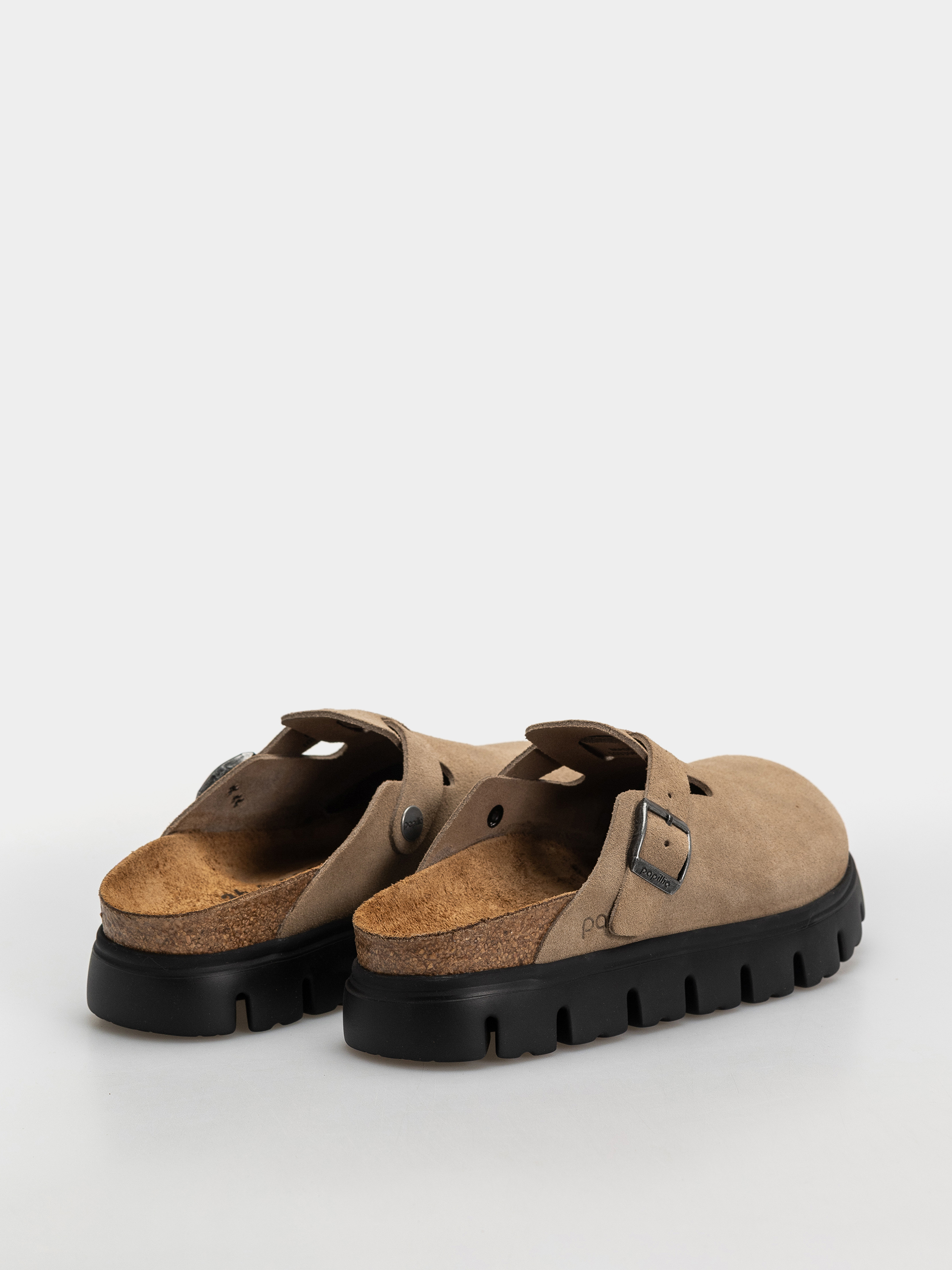 Birkenstock Boston Chunky Suede Leather Narrow Wmn Flip-flops (gray taupe)