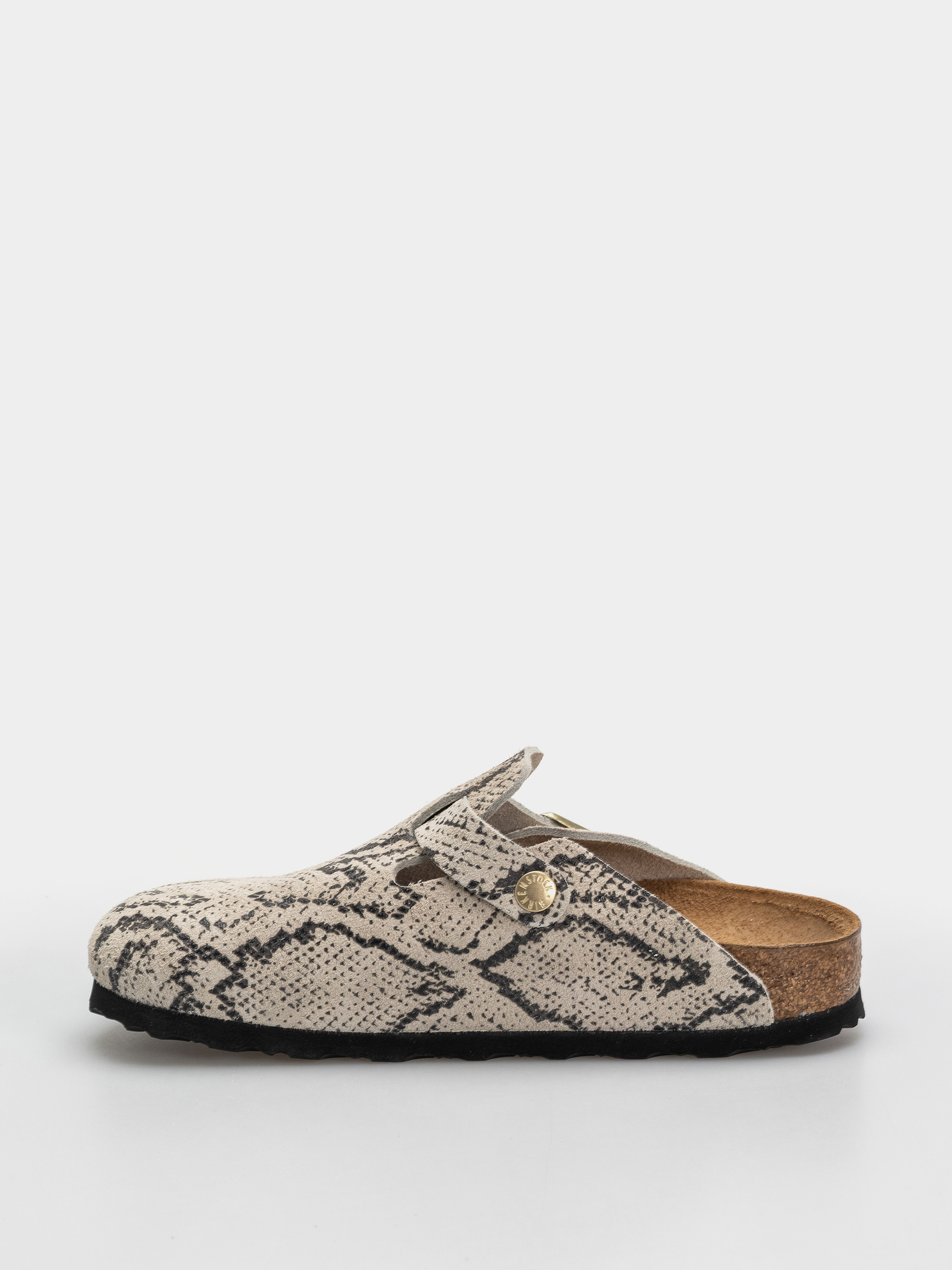 Birkenstock Boston Rivet Logo Suede Leather Narrow Wmn Flip-flops (snake oyster)