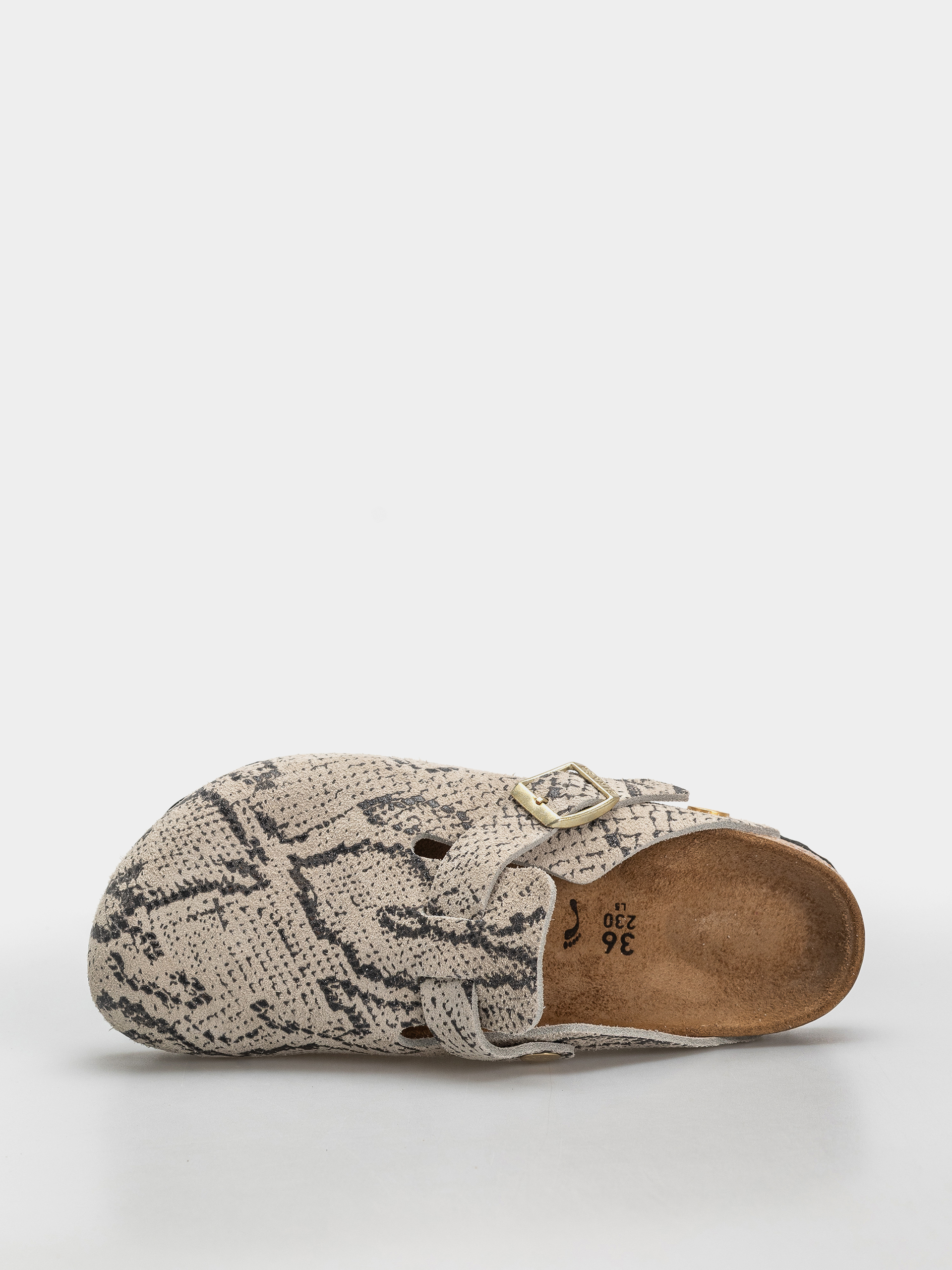 Birkenstock Boston Rivet Logo Suede Leather Narrow Wmn Flip-flops (snake oyster)