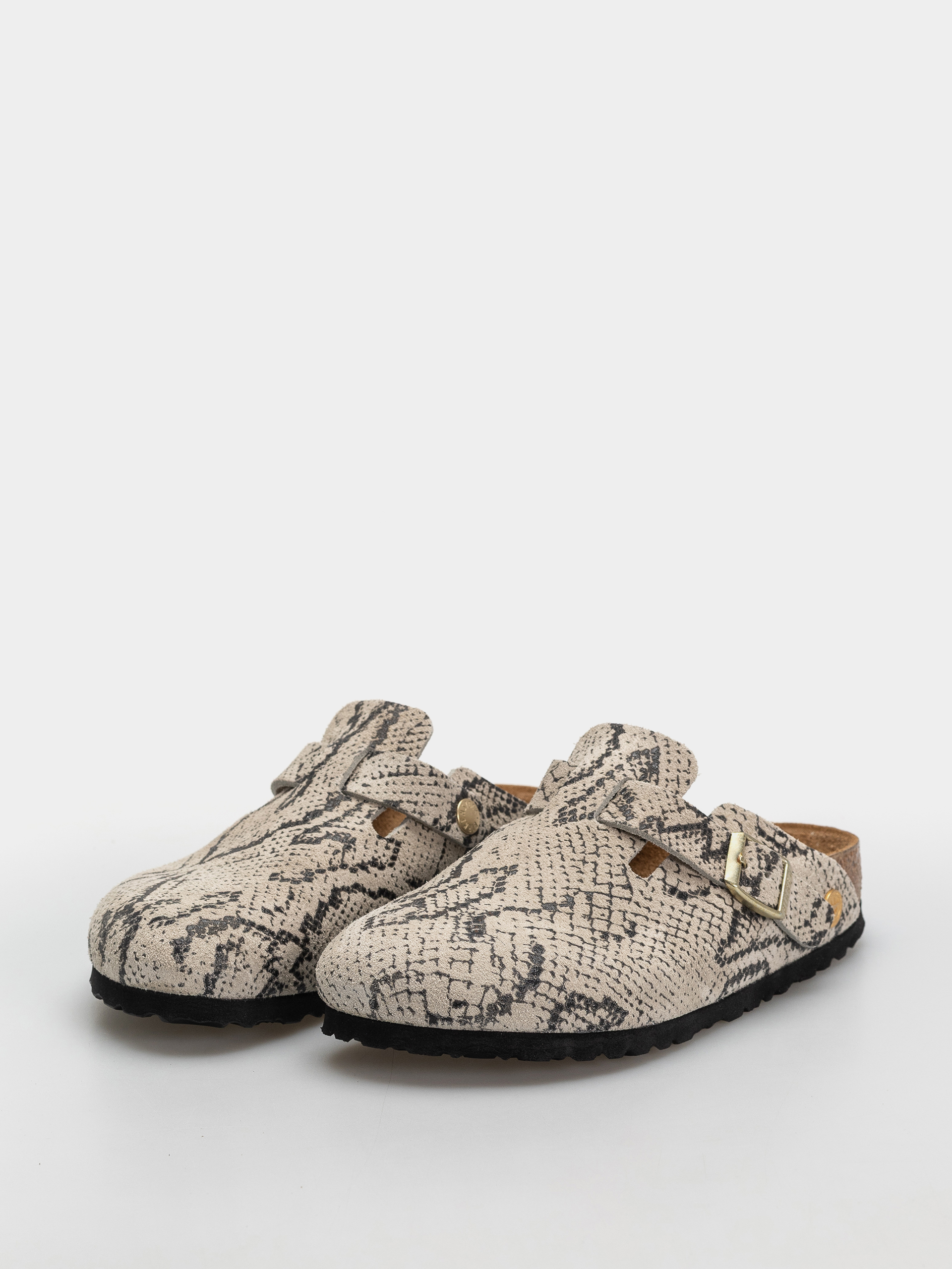 Birkenstock Boston Rivet Logo Suede Leather Narrow Wmn Flip-flops (snake oyster)
