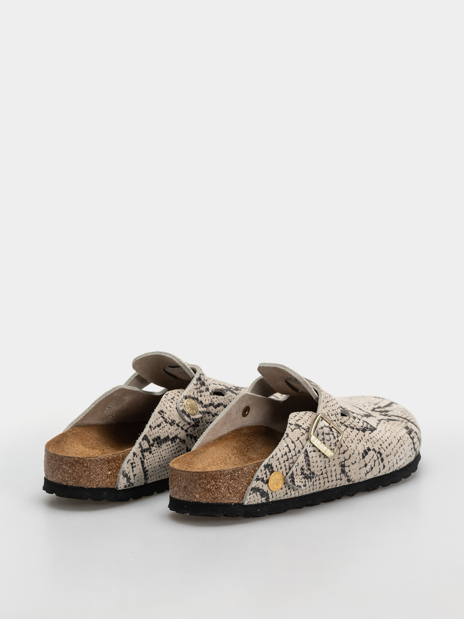 Birkenstock Boston Rivet Logo Suede Leather Narrow Wmn Flip-flops (snake oyster)