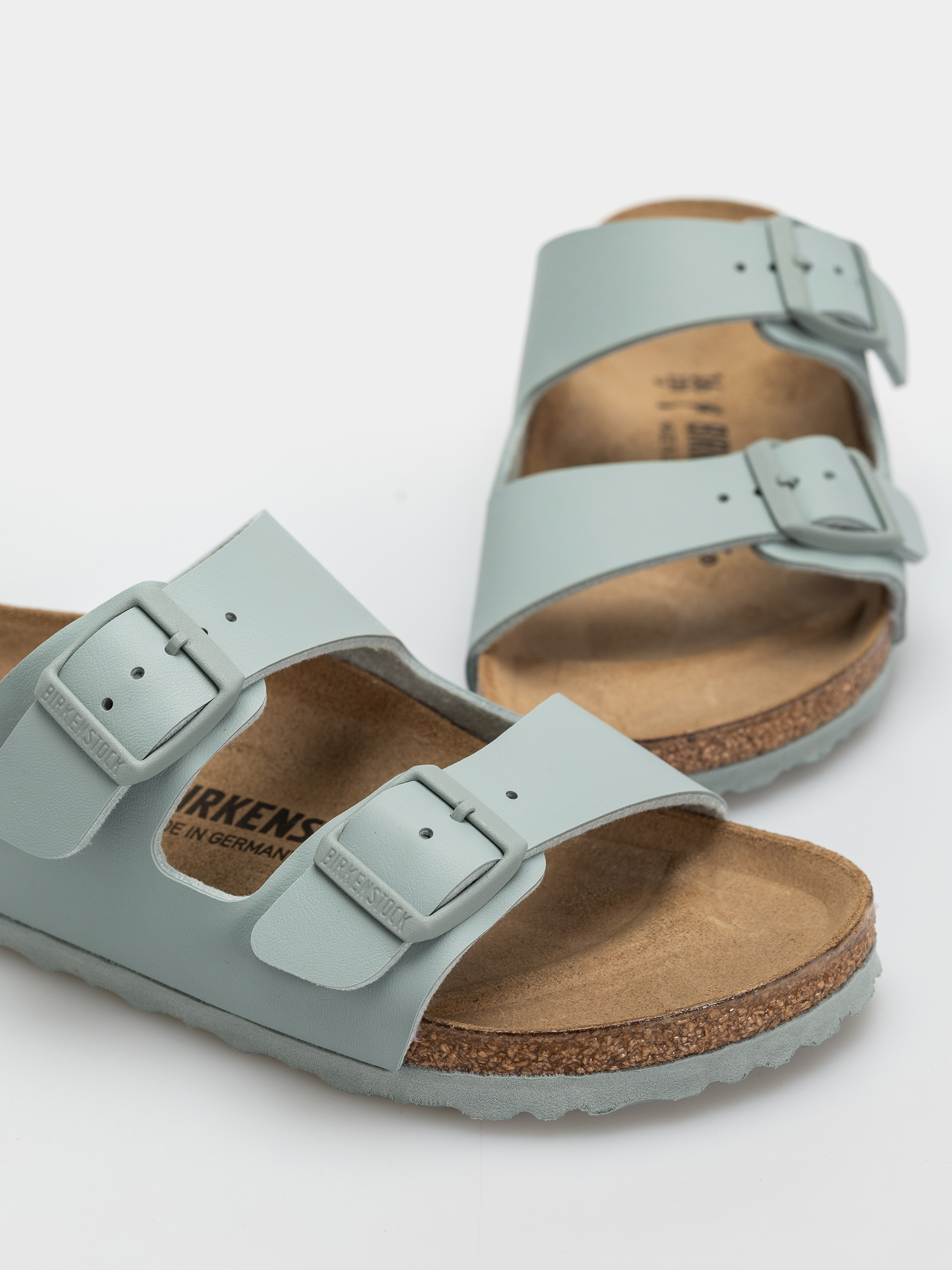 Birkenstock Arizona Birko Flor Narrow Flip Flops (pure sage)
